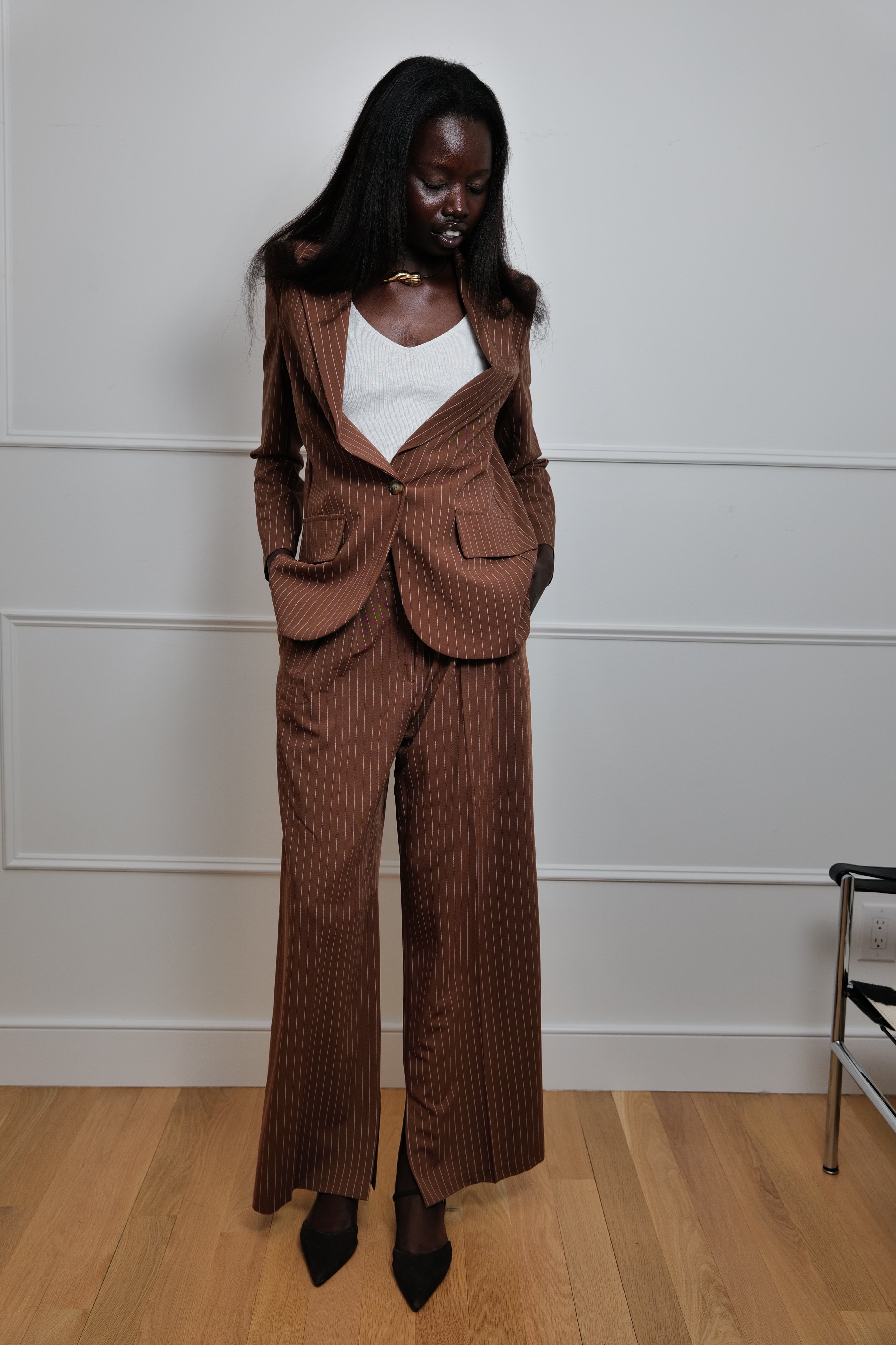 Chocolate Pinstripe Power Suit