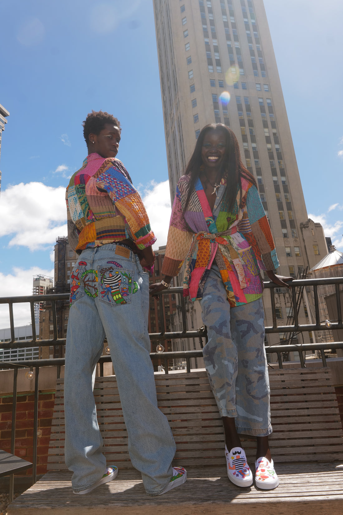 Boho Mosaic One Size Colorful Quilt Jacket