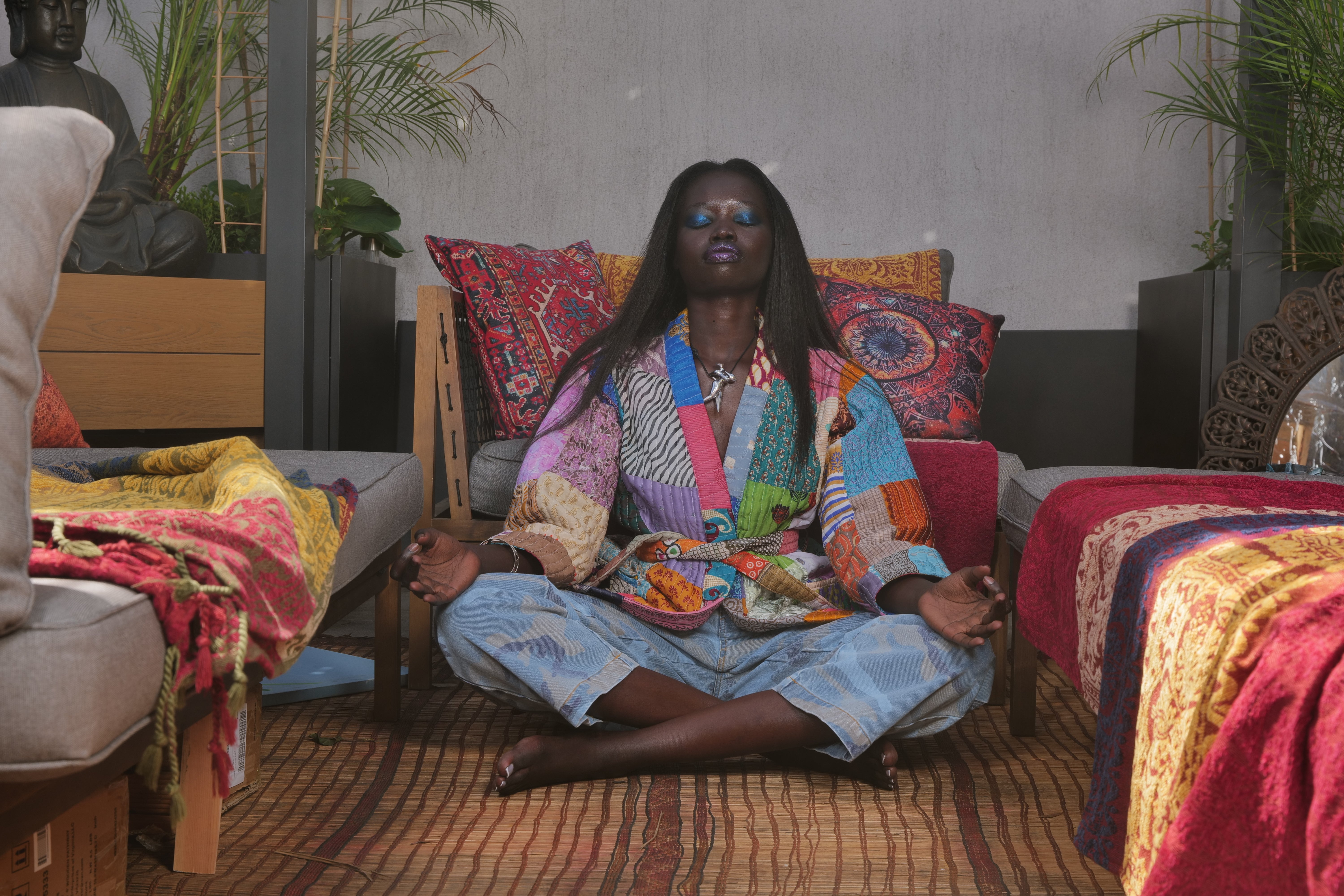 Boho Mosaic One Size Colorful Quilt Jacket