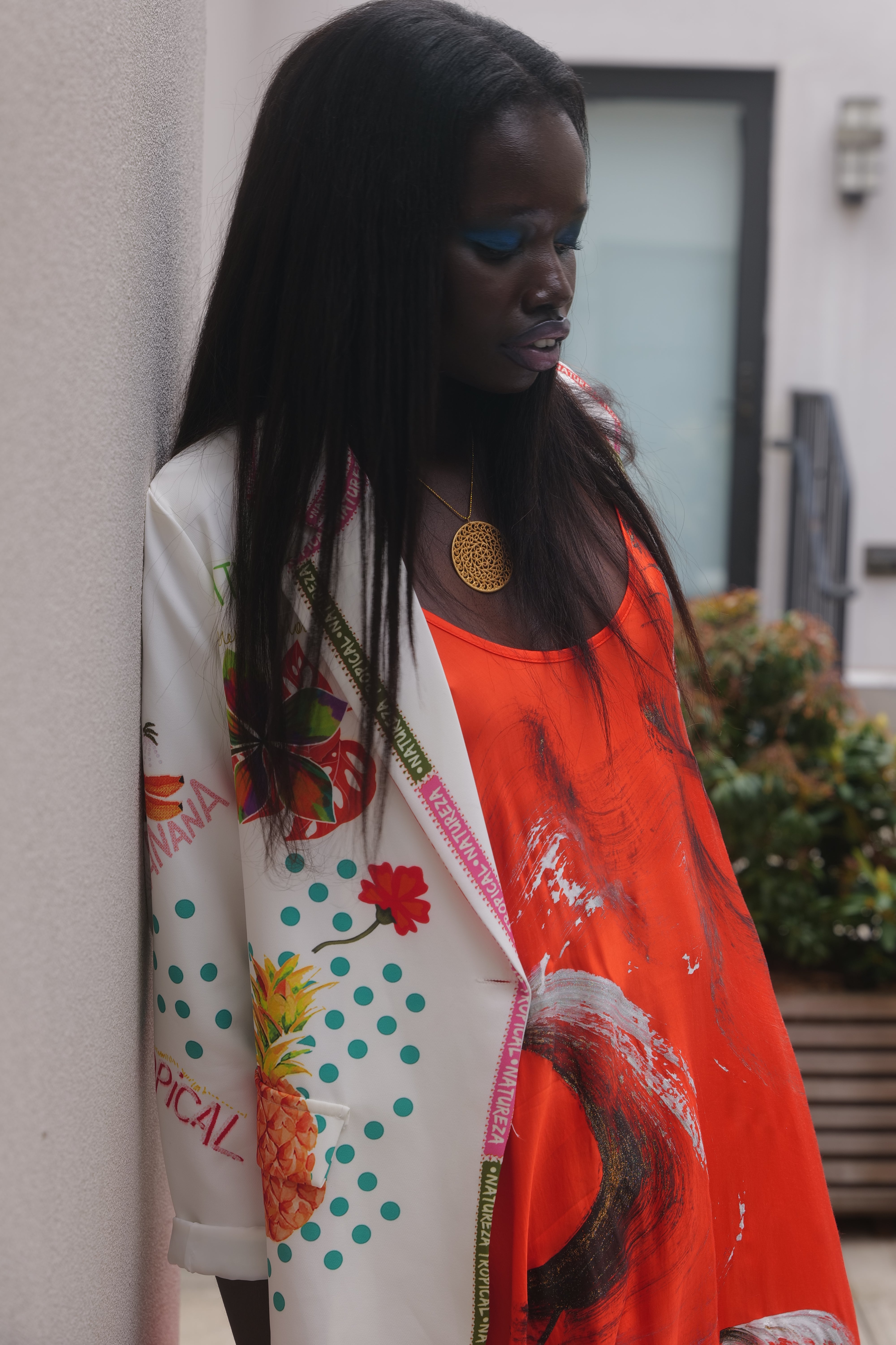 Hand-Painted Satin Maxi Dress - Premium Collection