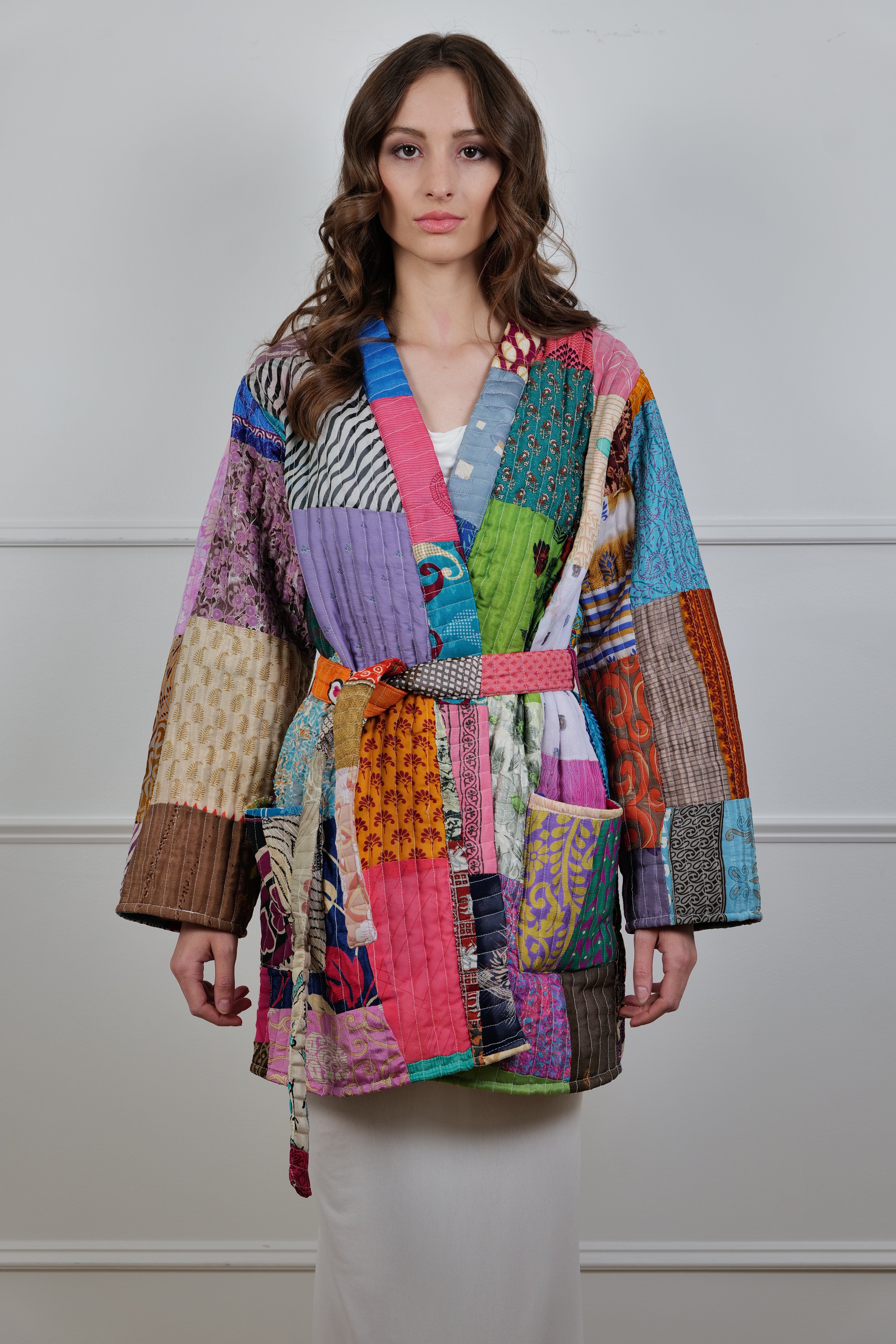 Boho Mosaic One Size Colorful Quilt Jacket