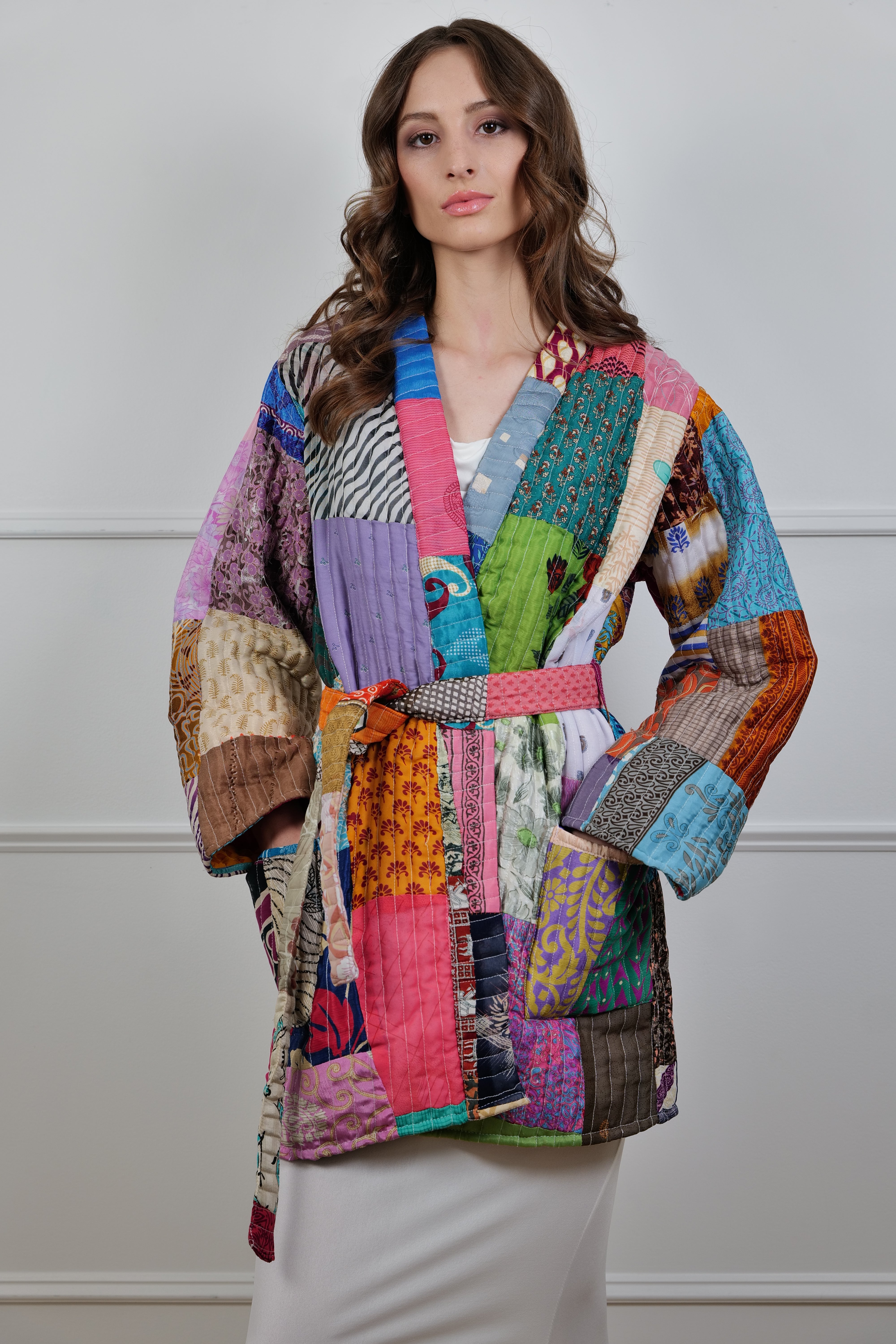 Boho Mosaic One Size Colorful Quilt Jacket