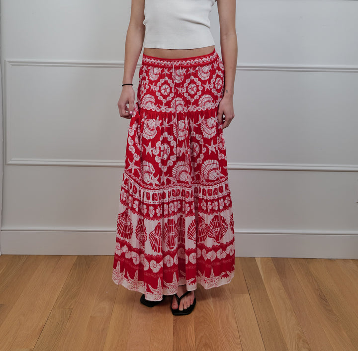 The Red Riviera Maxi Skirt