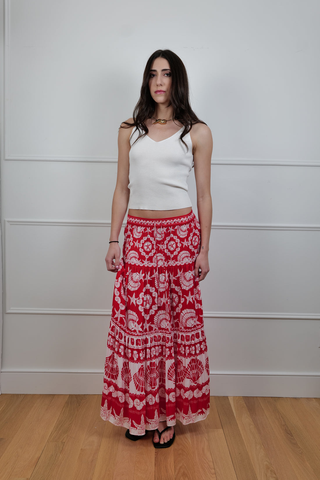 The Red Riviera Maxi Skirt