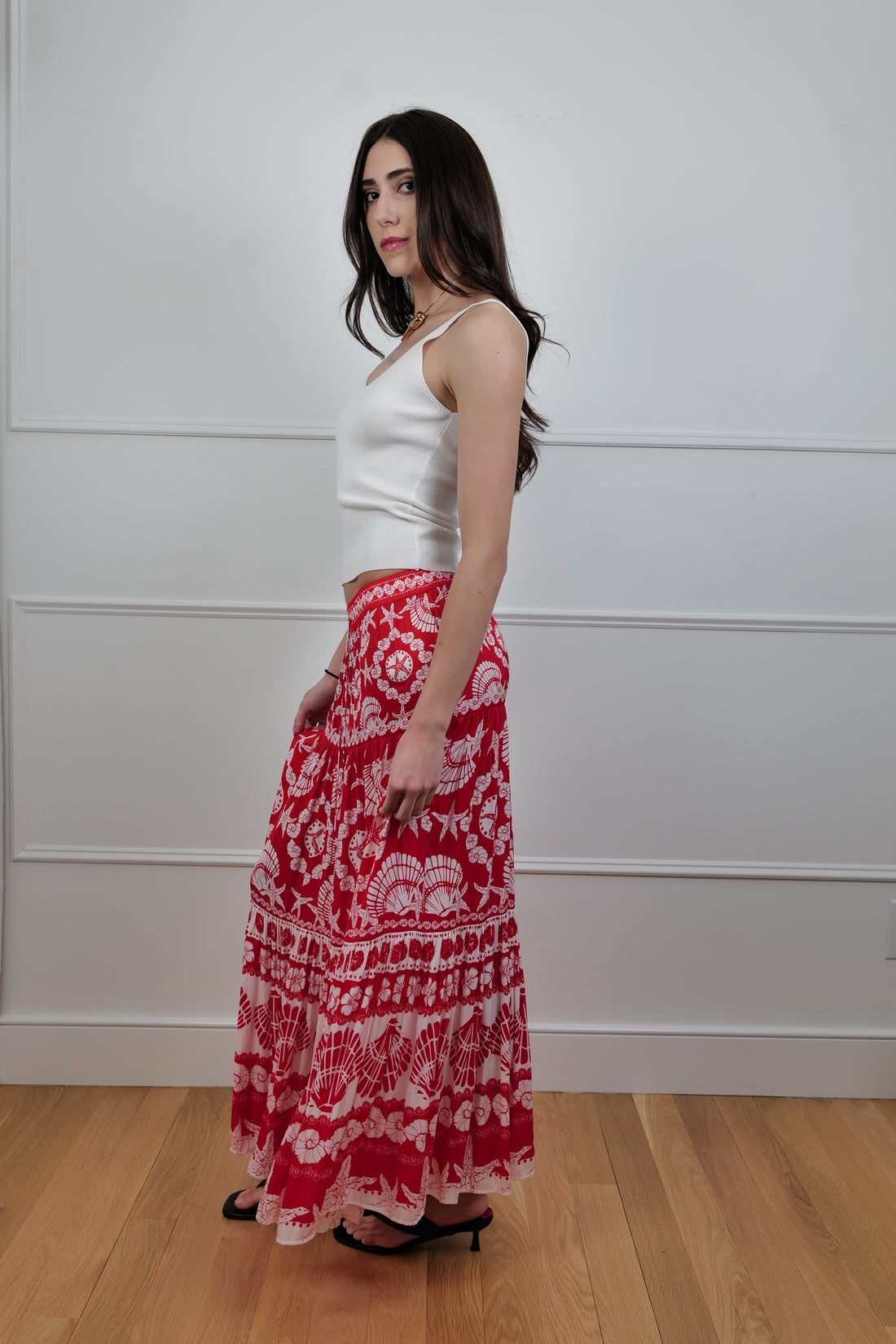 The Red Riviera Maxi Skirt
