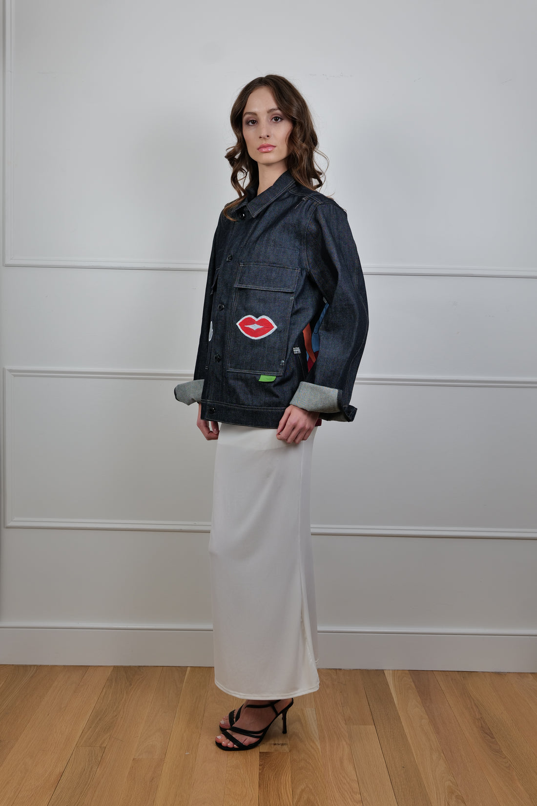 Hand-painted denim jacket - La Bottega di Layla exclusive