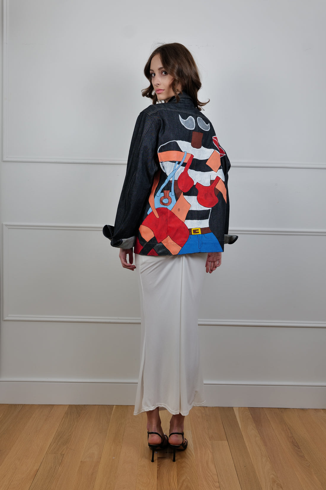 Hand-painted denim jacket - La Bottega di Layla exclusive