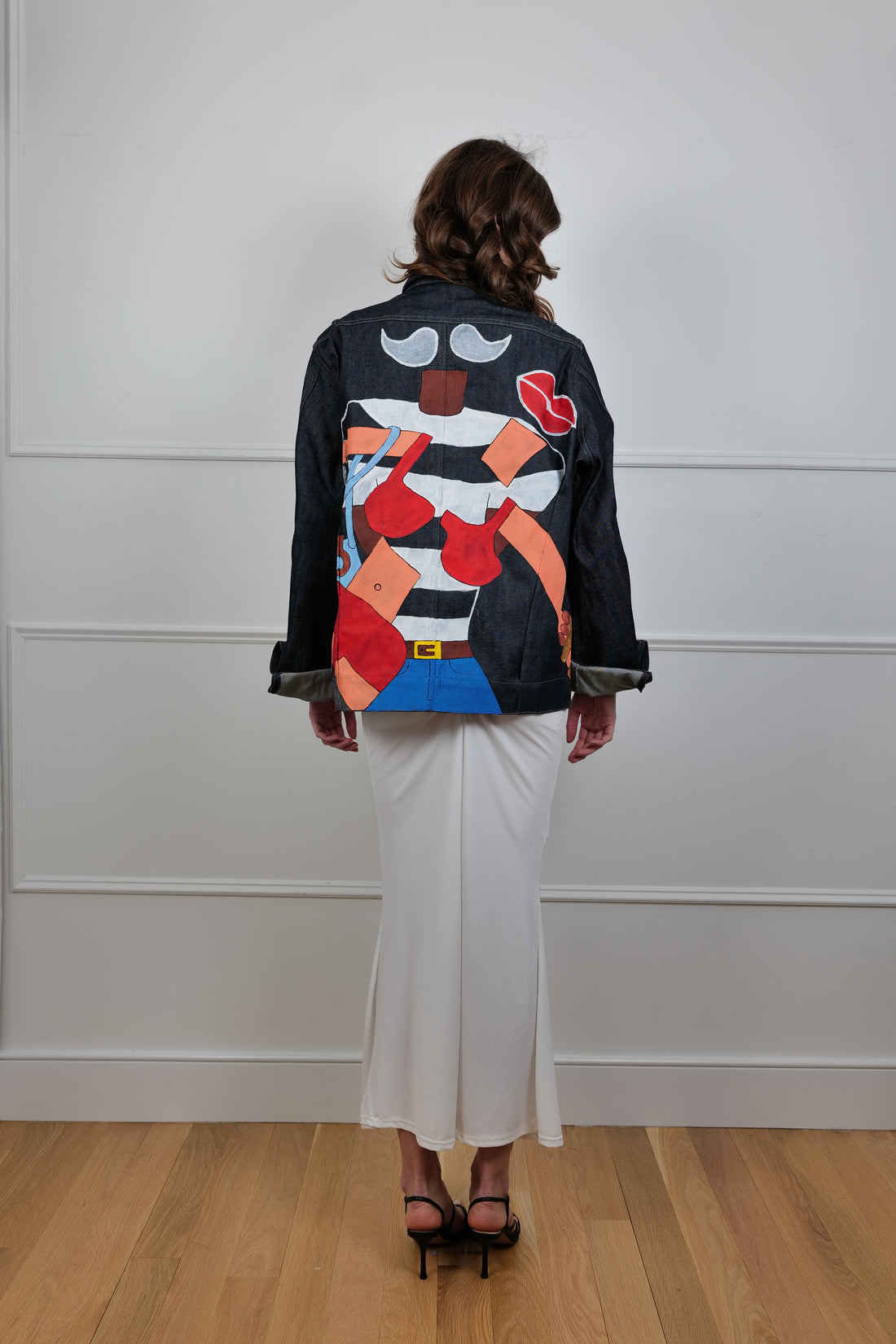 Hand-painted denim jacket - La Bottega di Layla exclusive