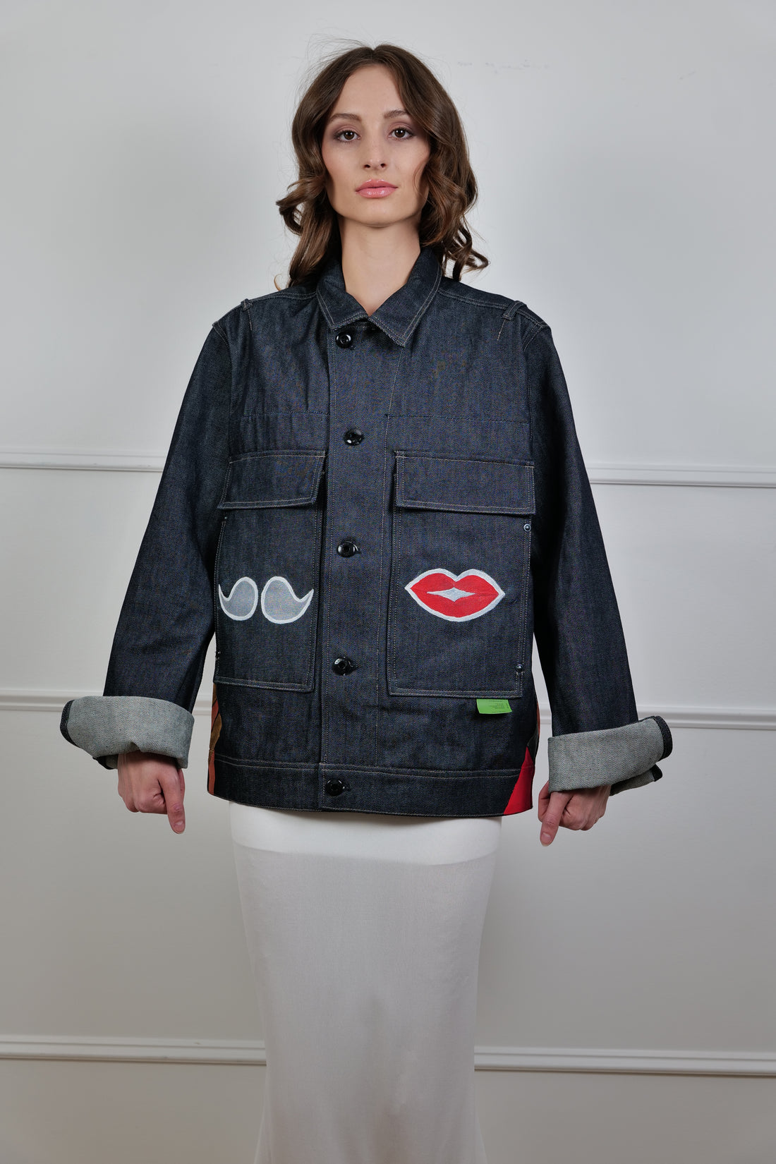 Hand-painted denim jacket - La Bottega di Layla exclusive