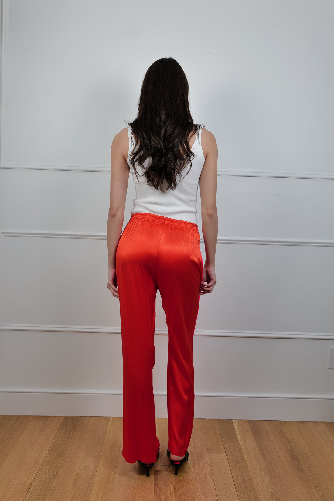 “Fuoco Vivo” Wide-Leg Red Pants