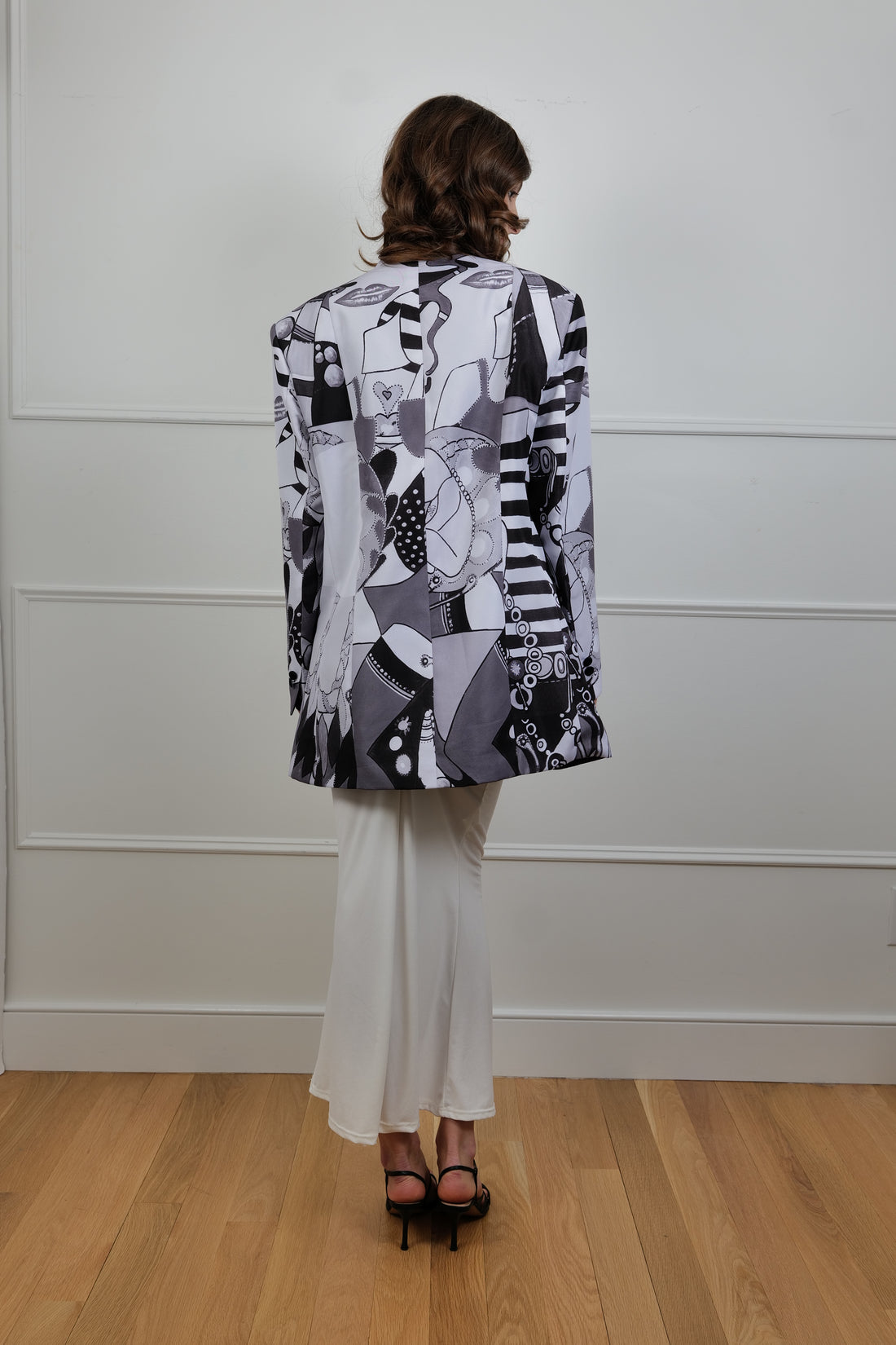 Mieke Monochrome Black & White Long Jacket