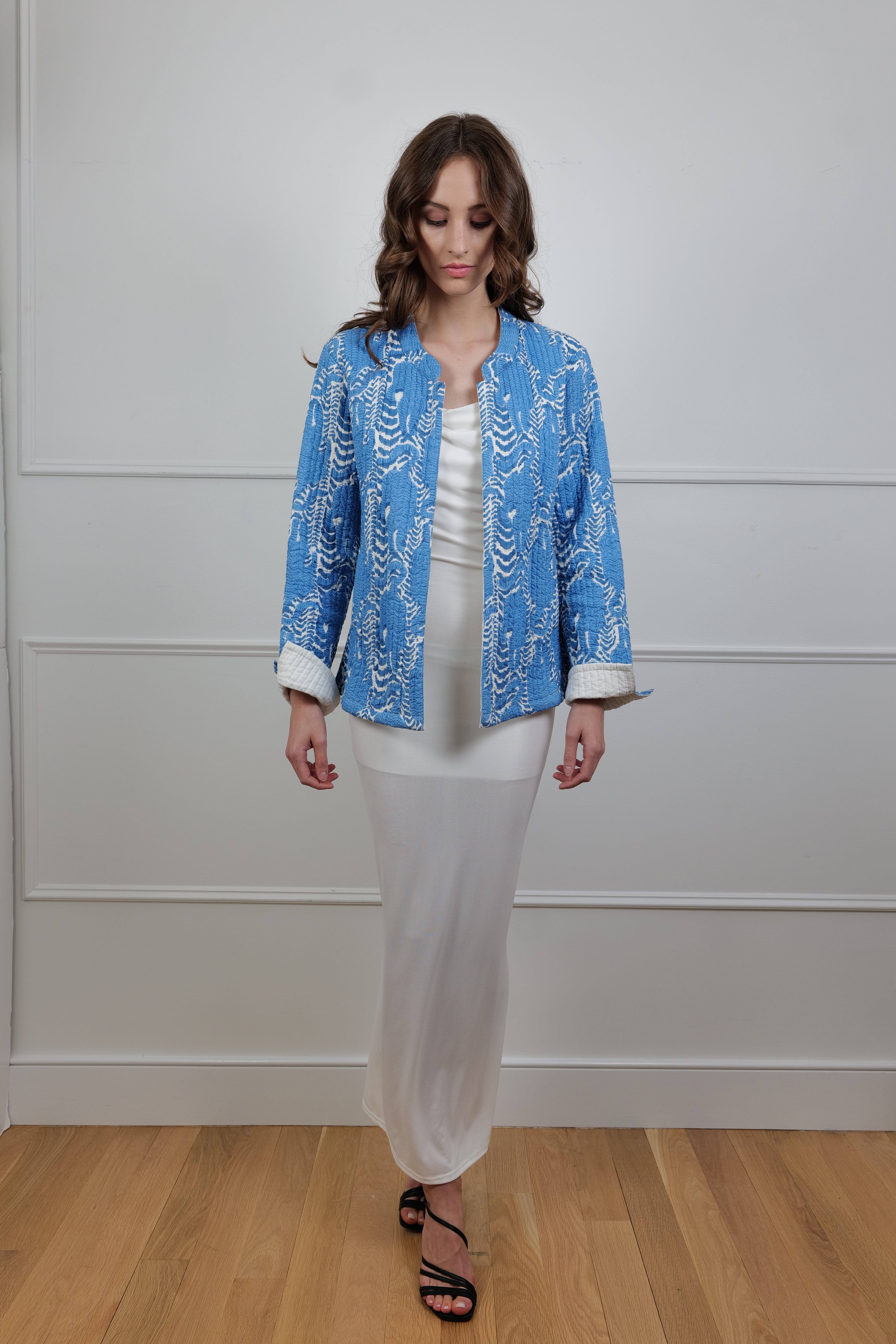 Blue Tide Organic Cotton Blue & White Jacket