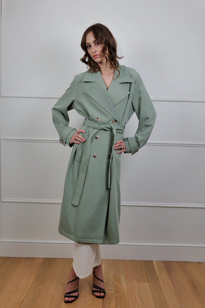 Autumn Chic Light Green Coat
