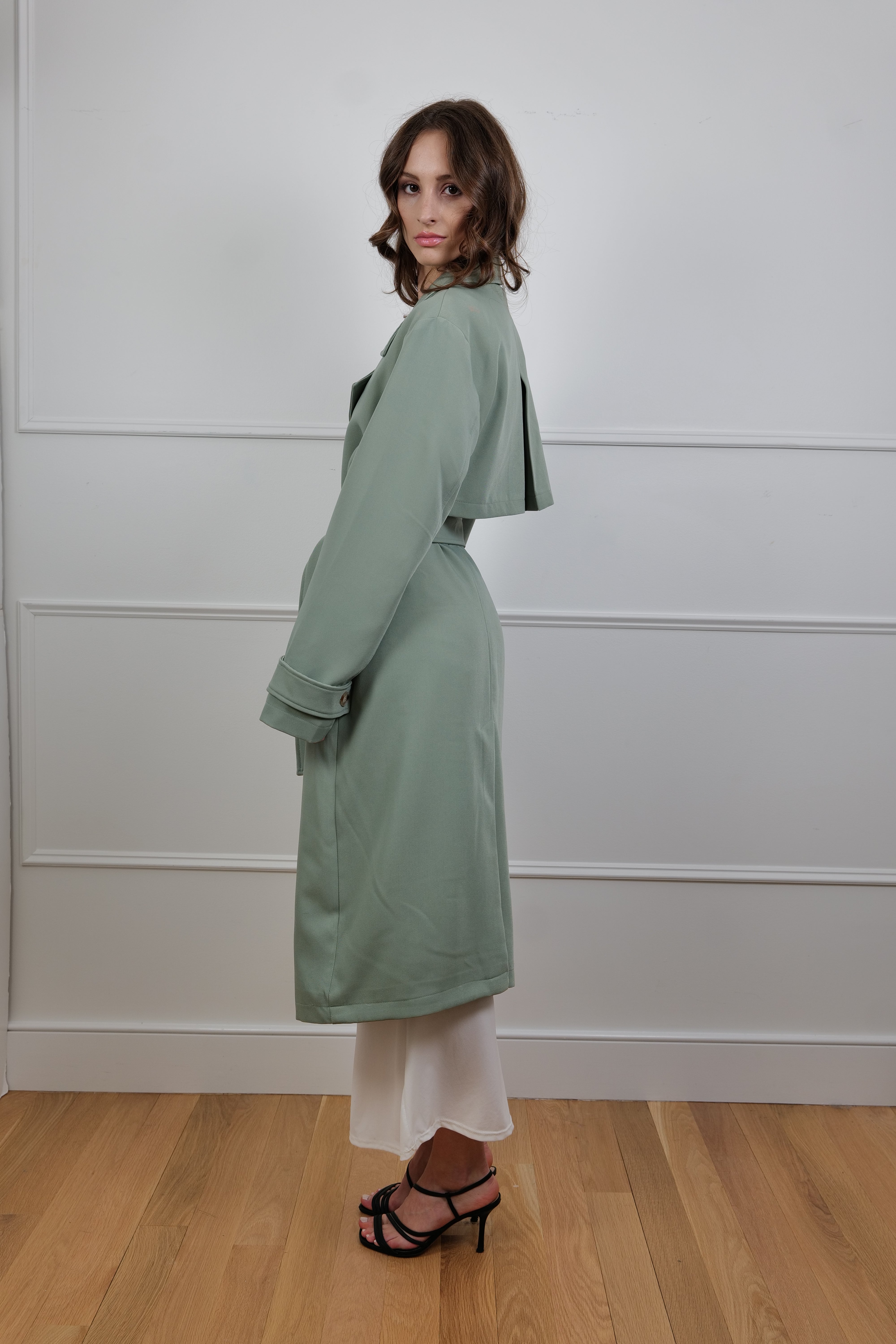 Autumn Chic Light Green Coat