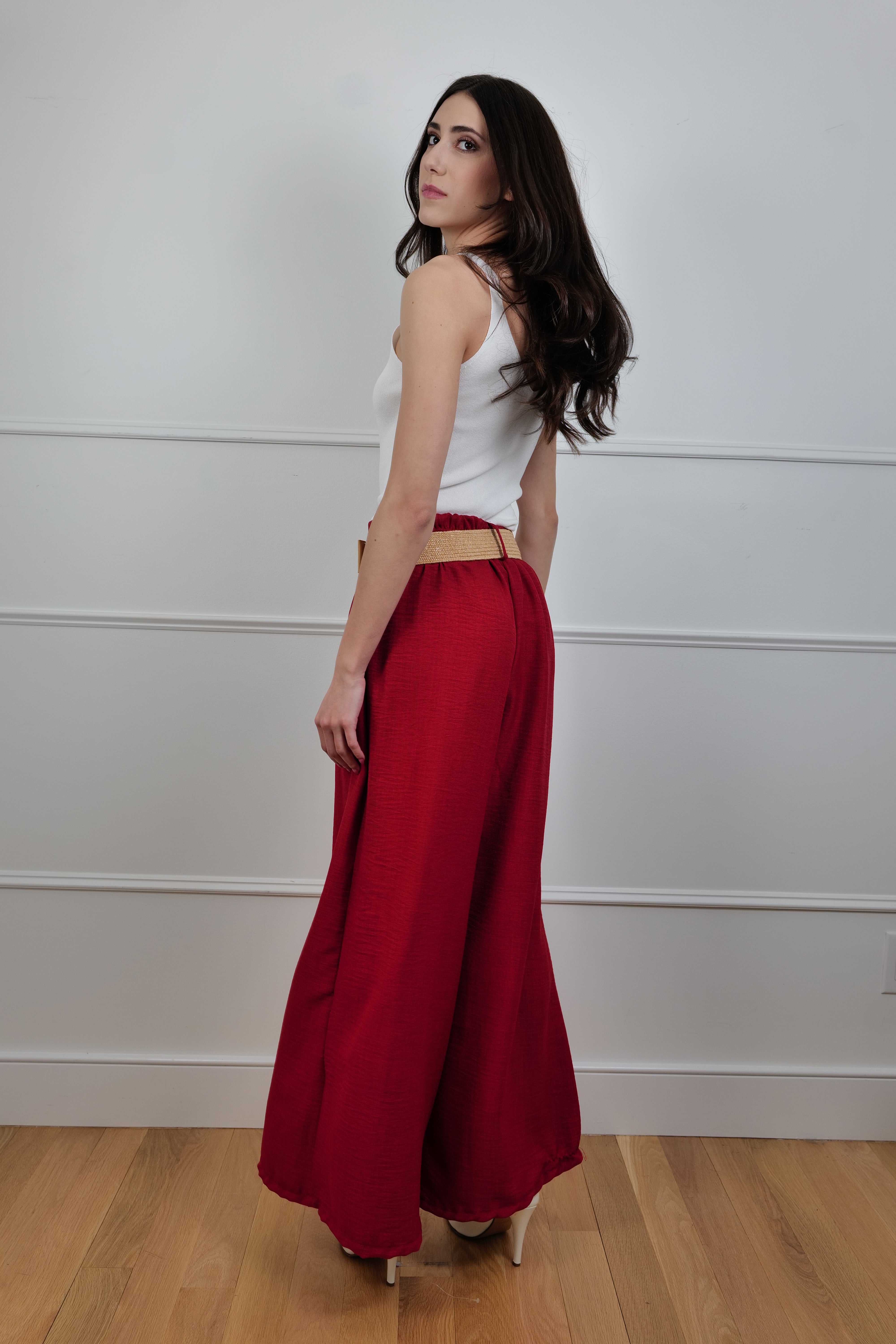 Fuoco Wide-Leg Pants with Belt