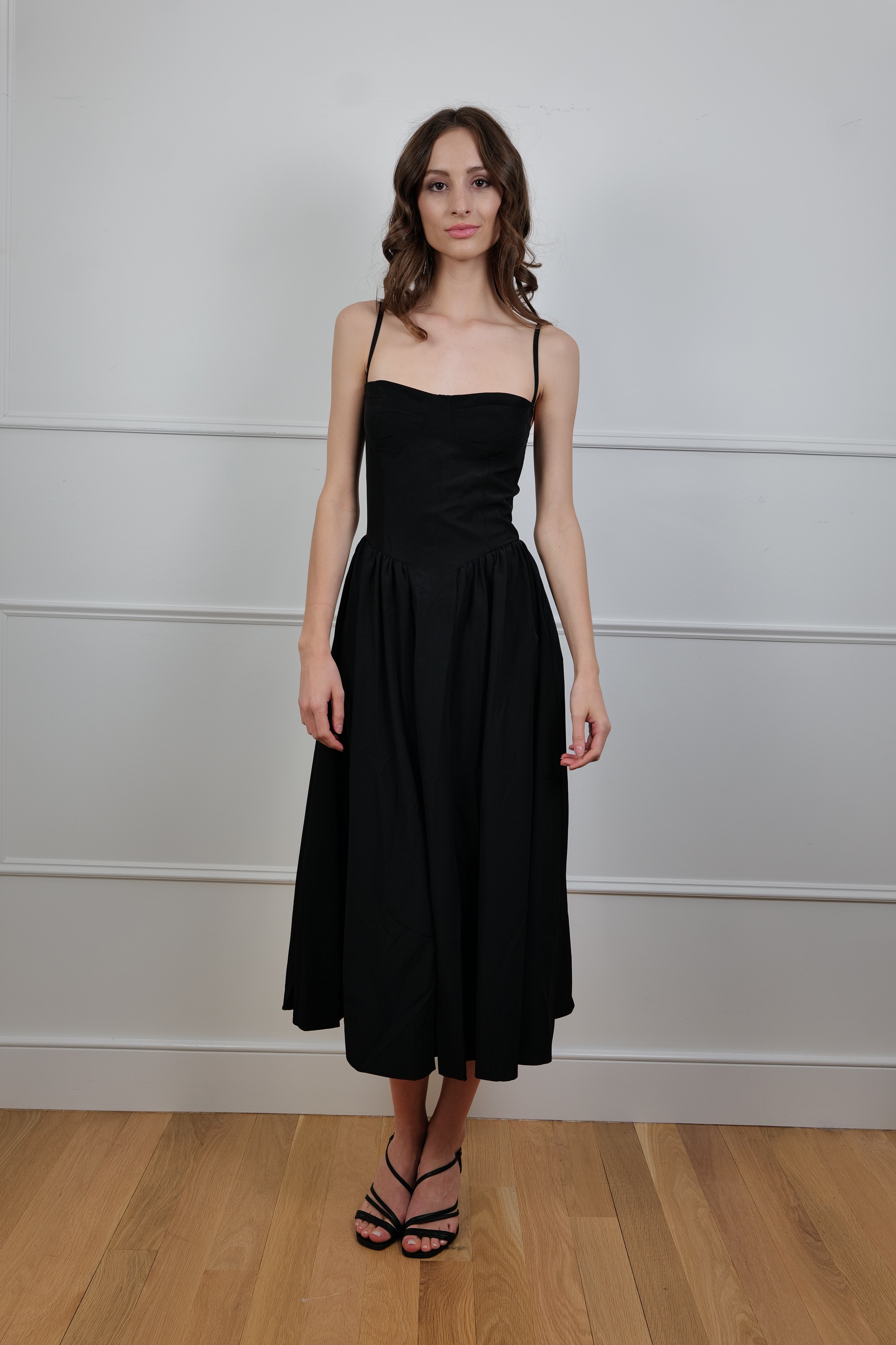 Noir Sculpted Elegance Dress