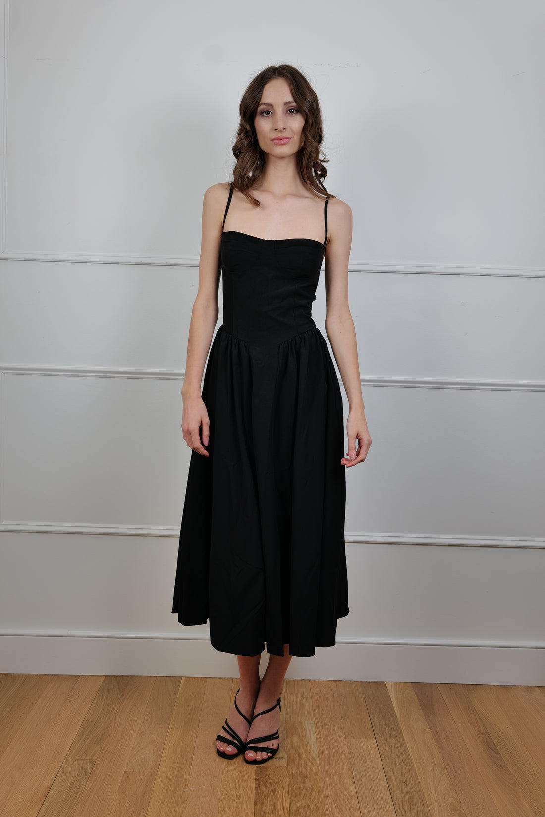 Noir Sculpted Elegance Dress