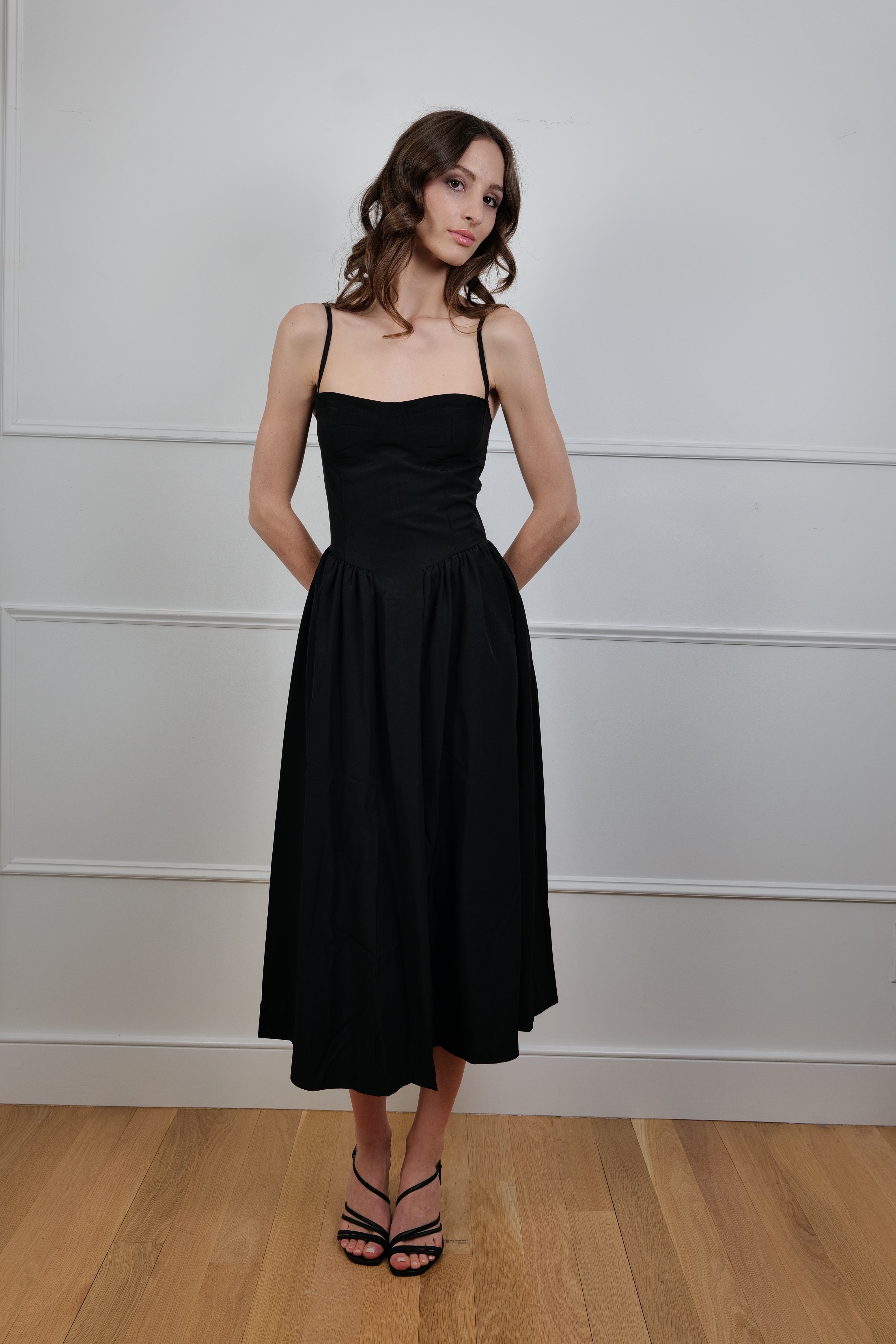 Noir Sculpted Elegance Dress