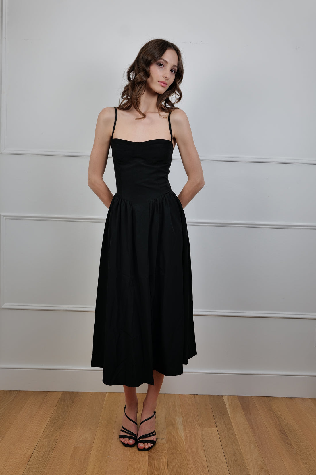 Noir Sculpted Elegance Dress