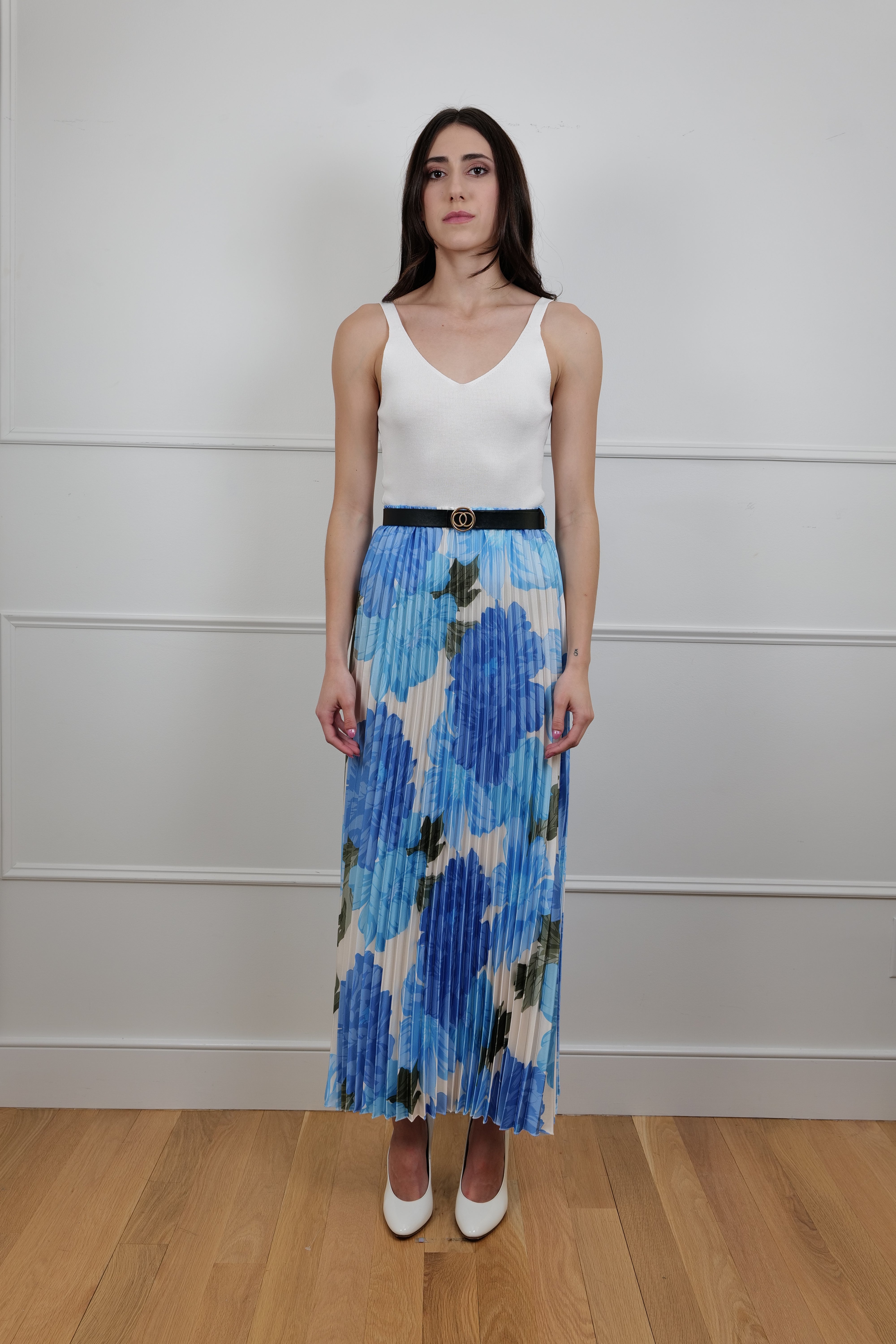 The Blue Bloom Floral Maxi Skirt