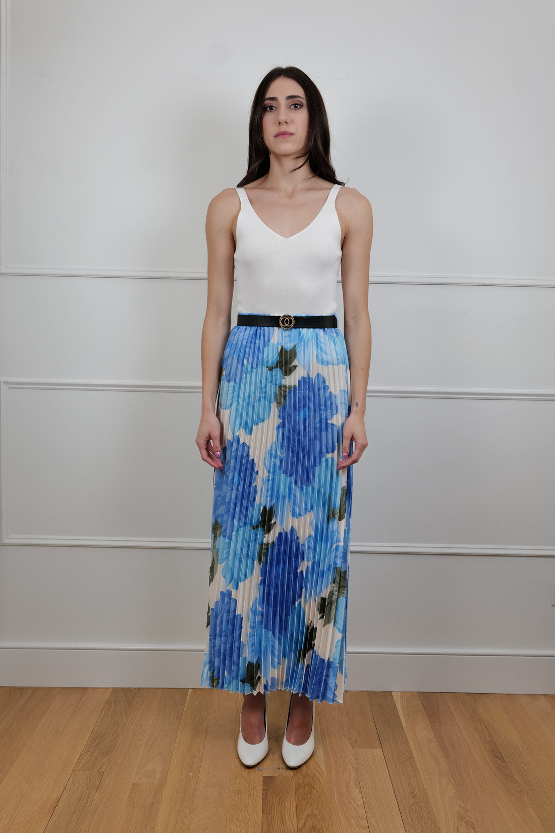The Blue Bloom Floral Maxi Skirt