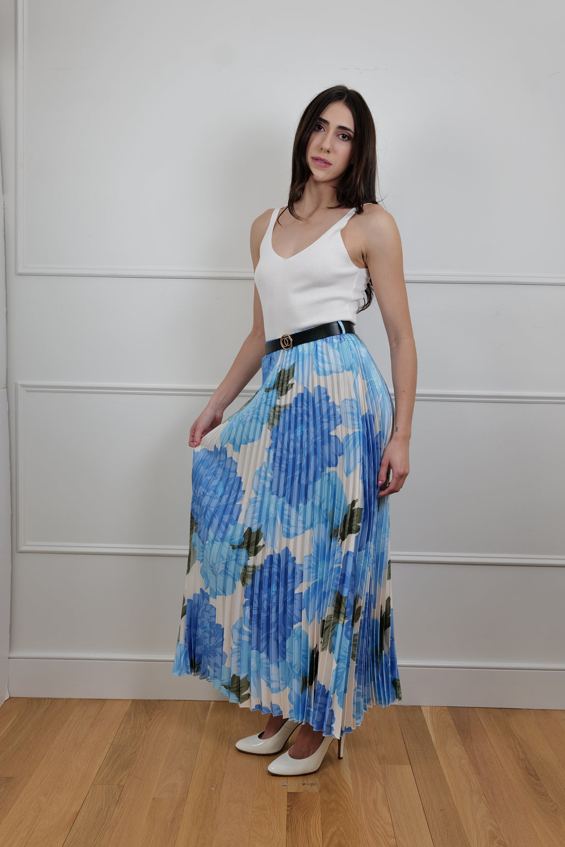 The Blue Bloom Floral Maxi Skirt