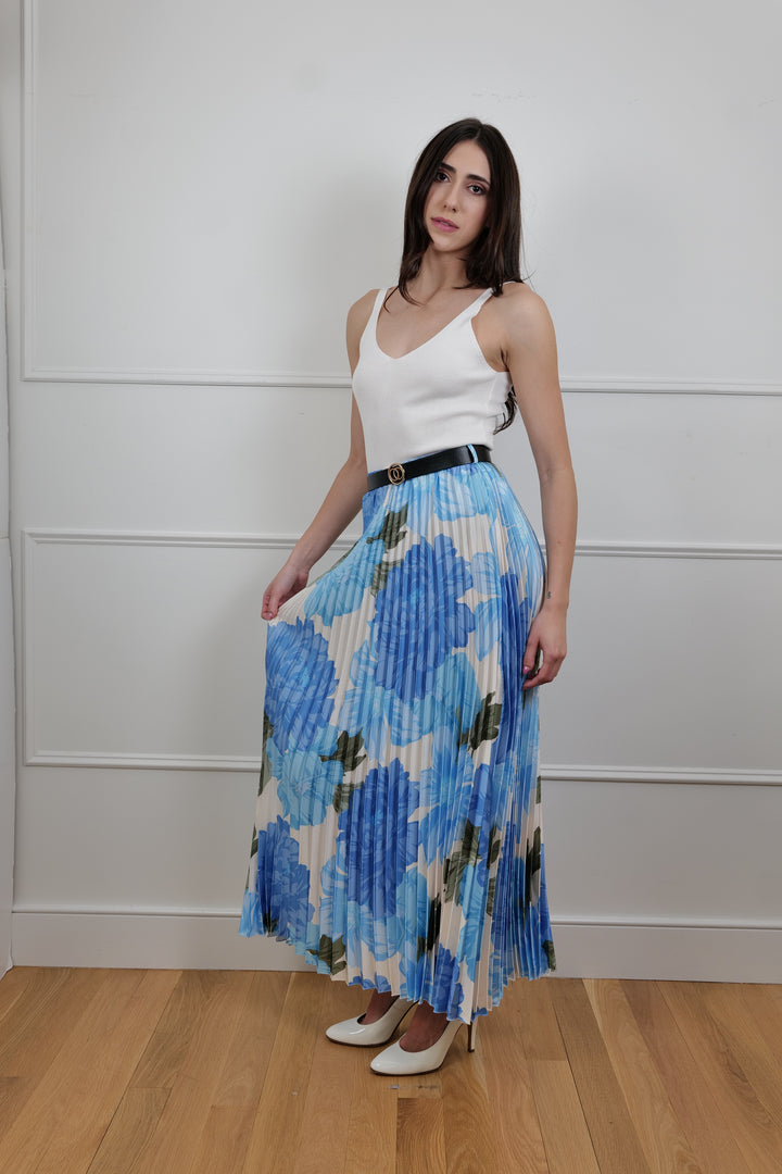 The Blue Bloom Floral Maxi Skirt