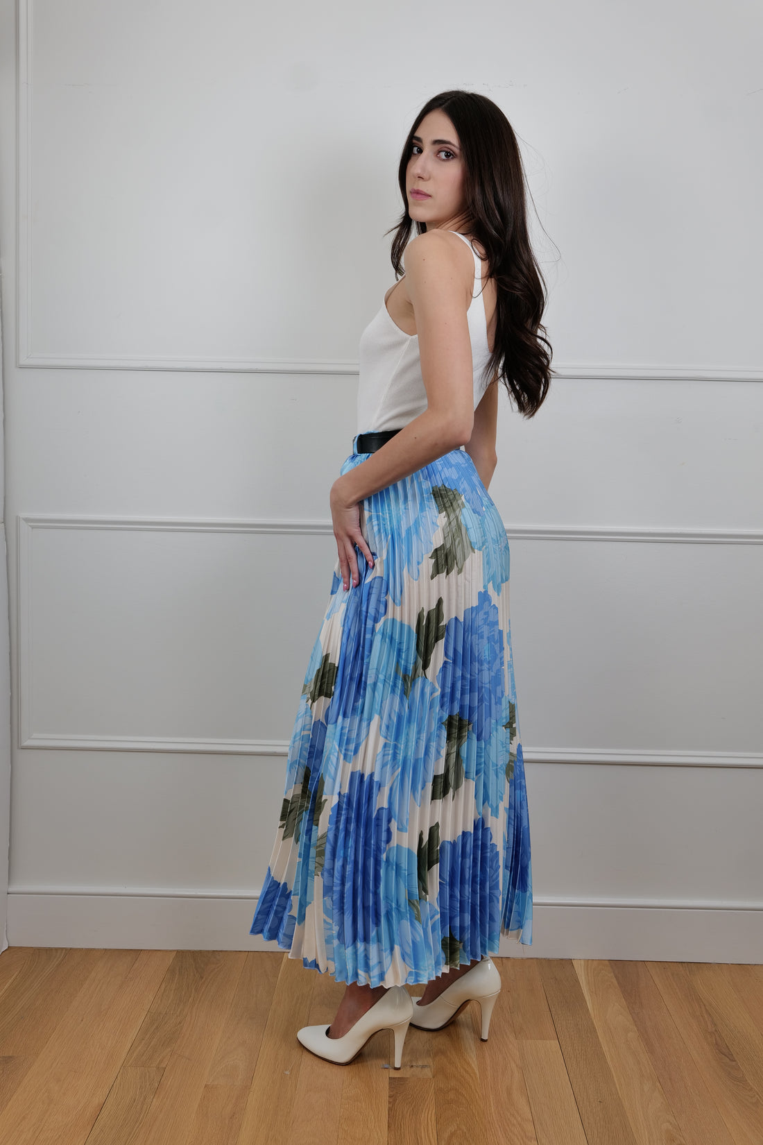 The Blue Bloom Floral Maxi Skirt