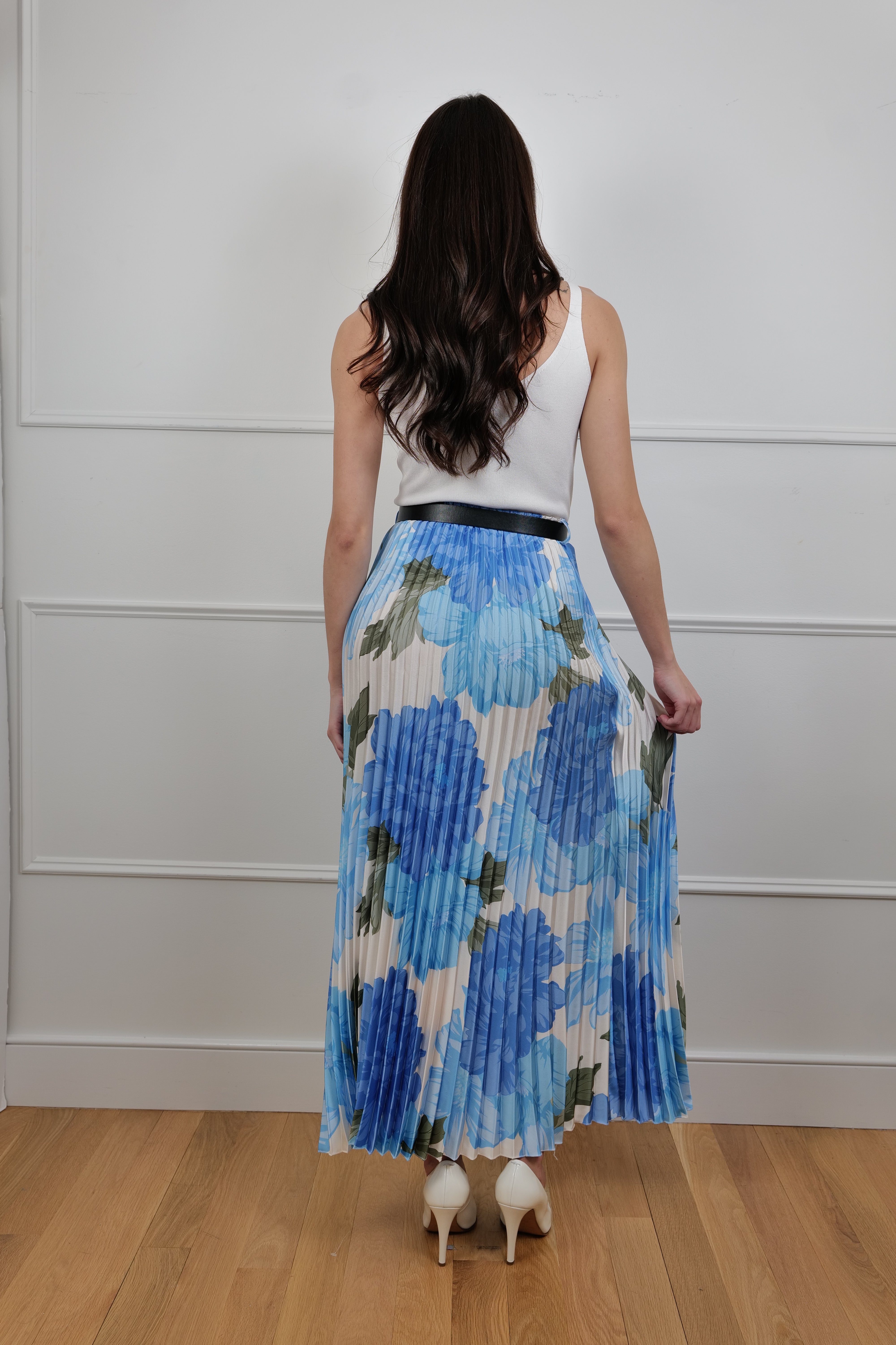 The Blue Bloom Floral Maxi Skirt
