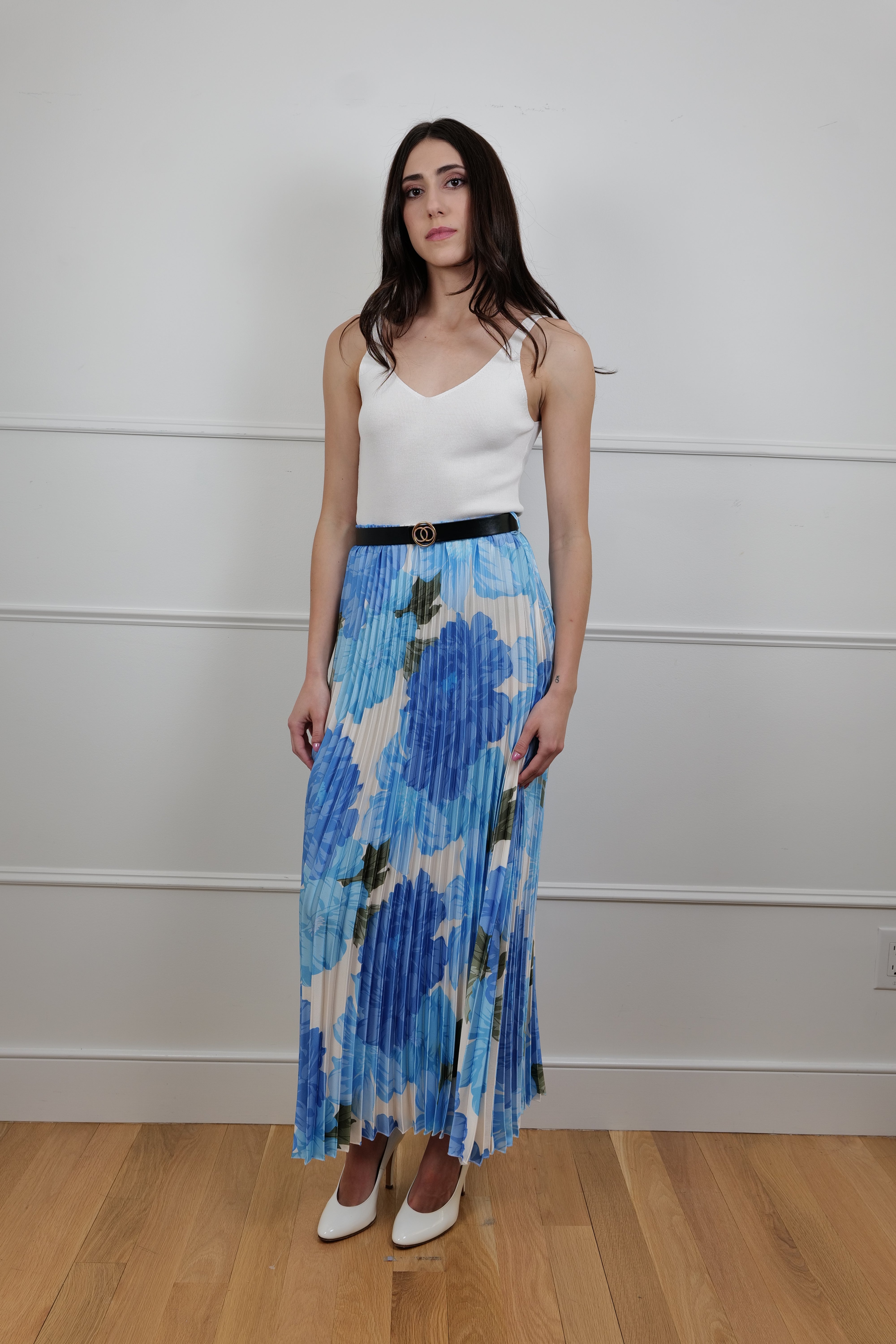 The Blue Bloom Floral Maxi Skirt