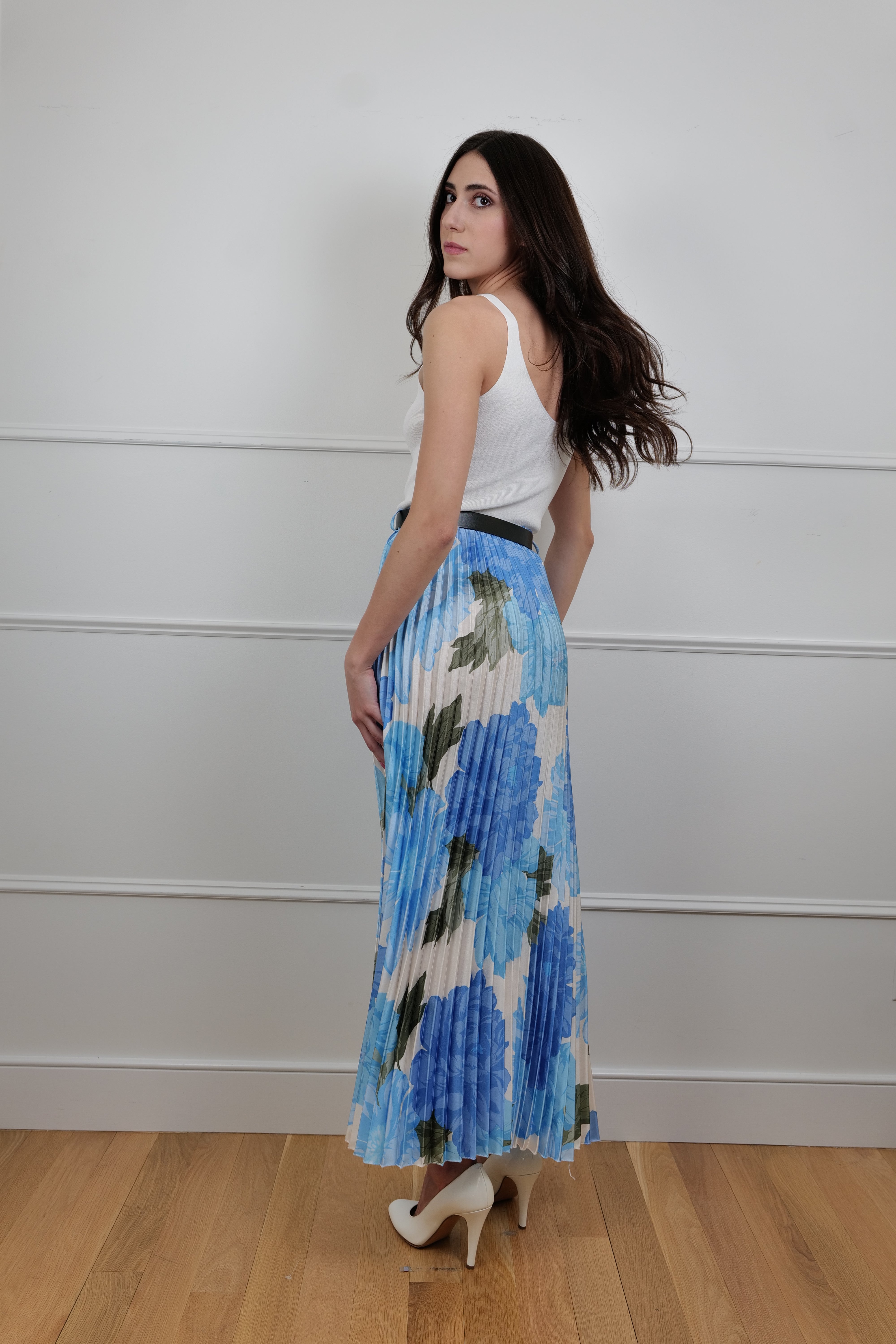 The Blue Bloom Floral Maxi Skirt