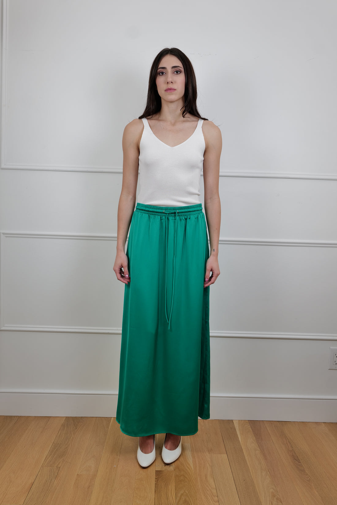 The Emerald Breeze Green Maxi Skirt