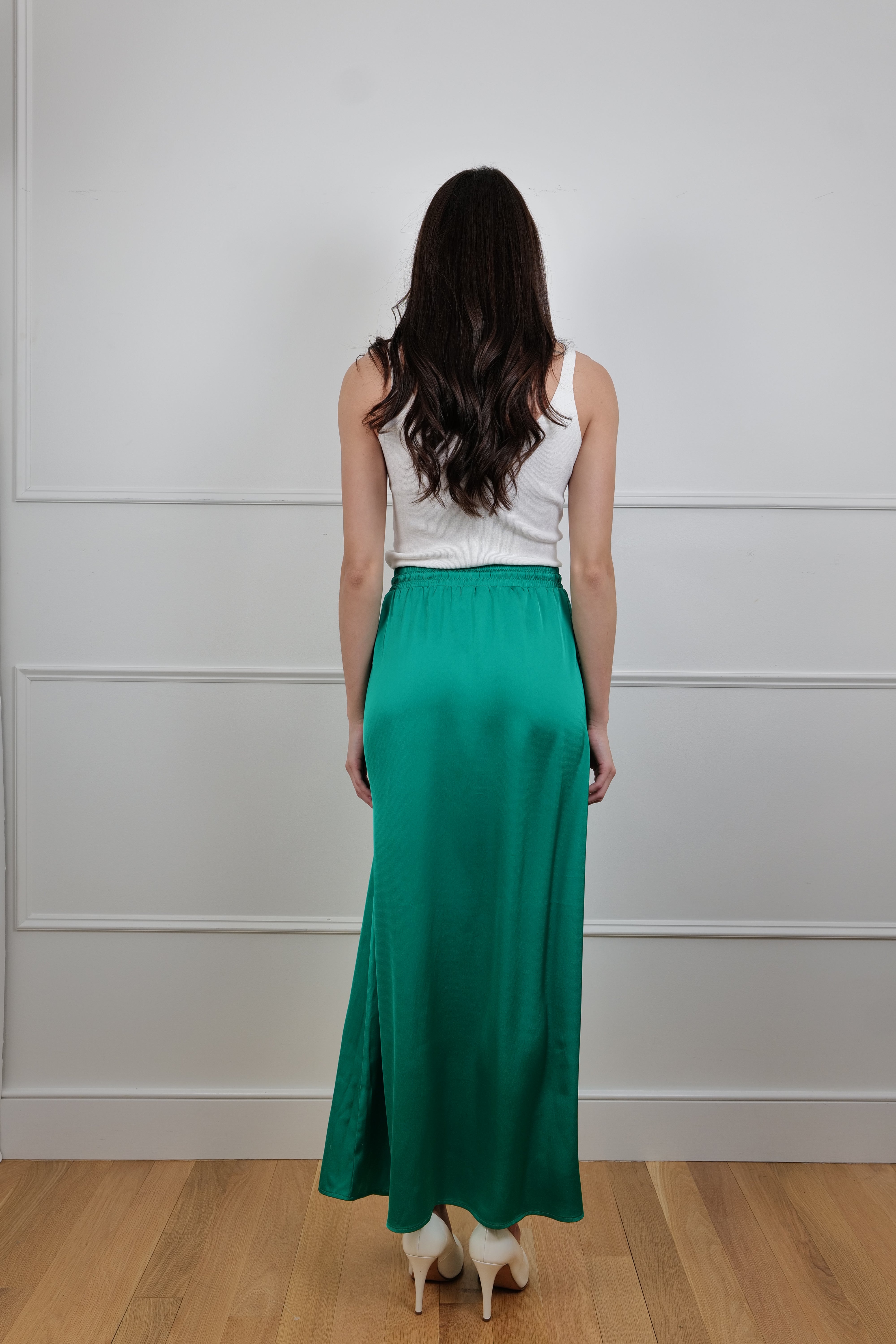 The Emerald Breeze Green Maxi Skirt