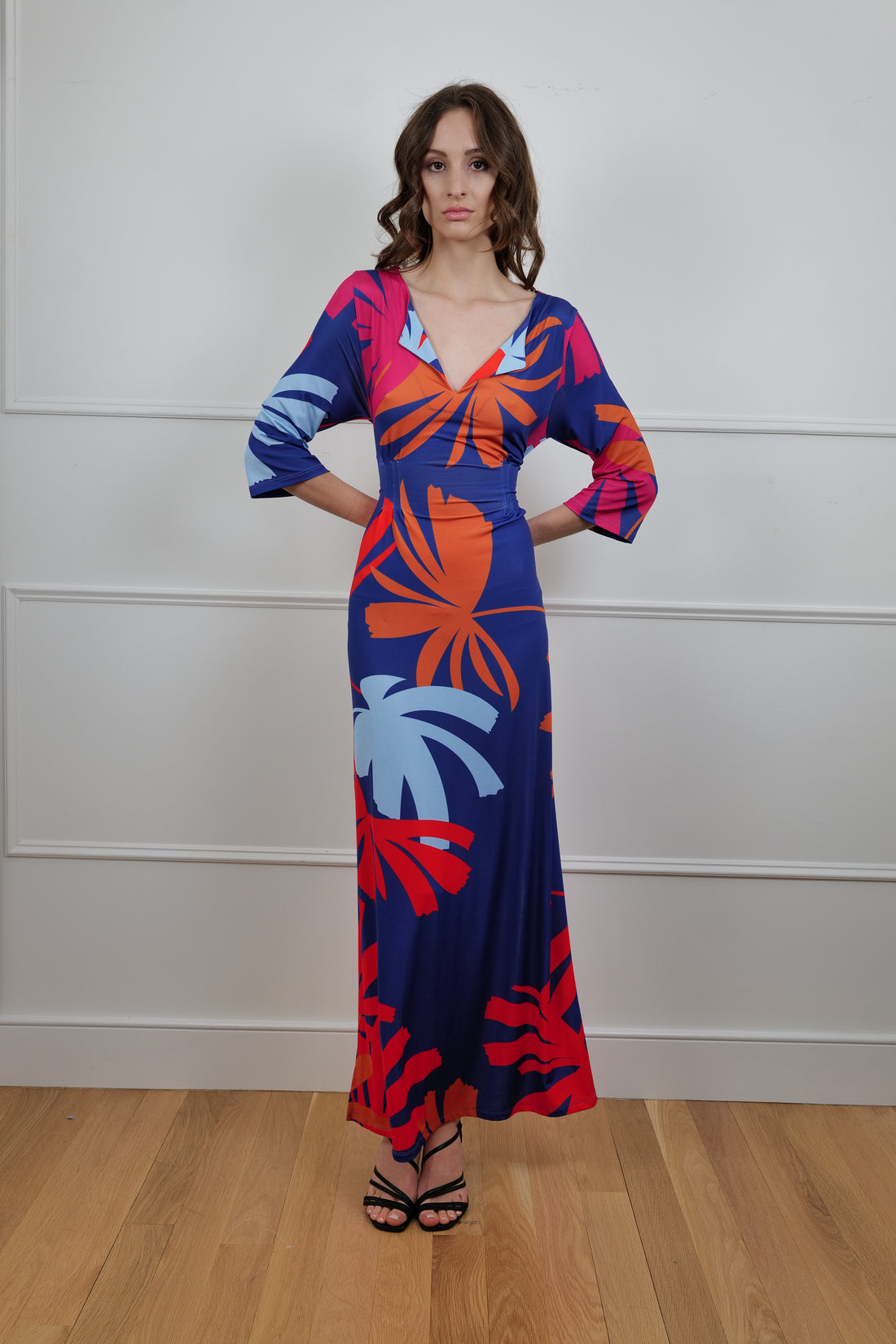 “Tropical Blaze” Bodycon Maxi Dress