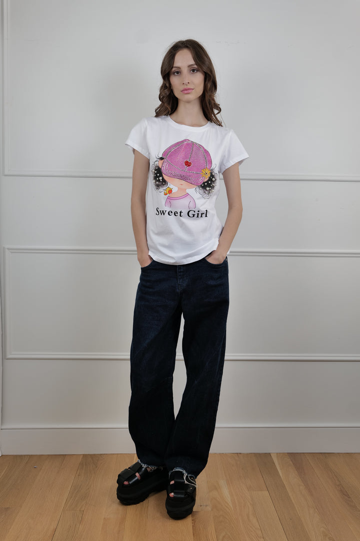 Liu Jo “Sweet Girl” Pearl & Sequin Tee
