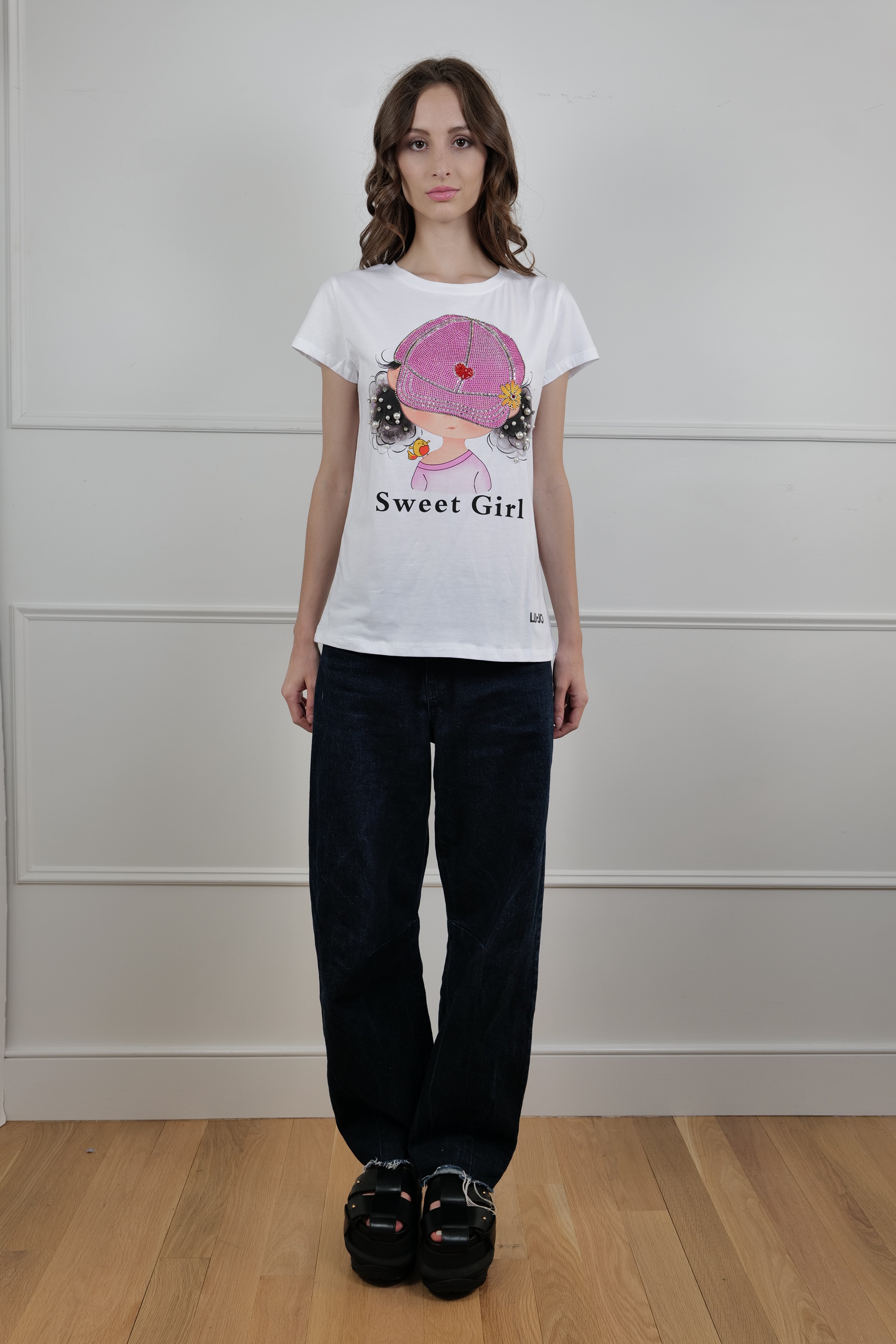 Liu Jo “Sweet Girl” Pearl & Sequin Tee