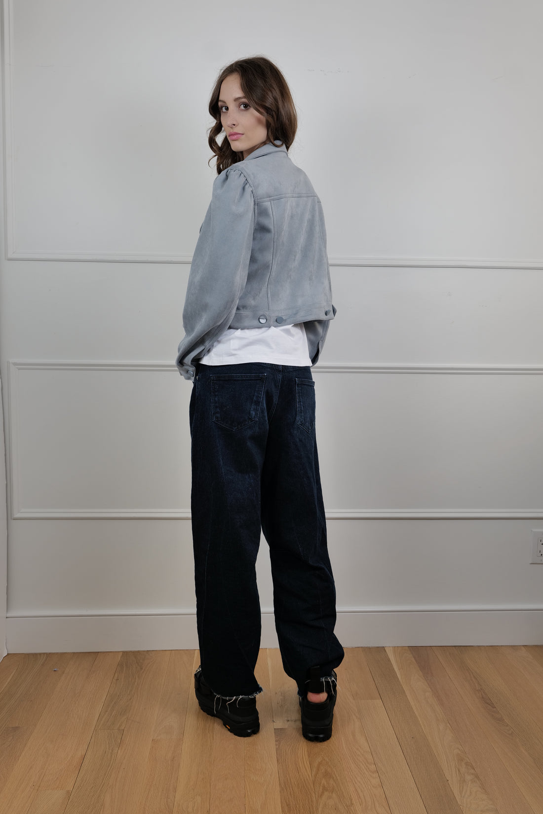 Urban Fog Faux Suede Grey Casual Jacket