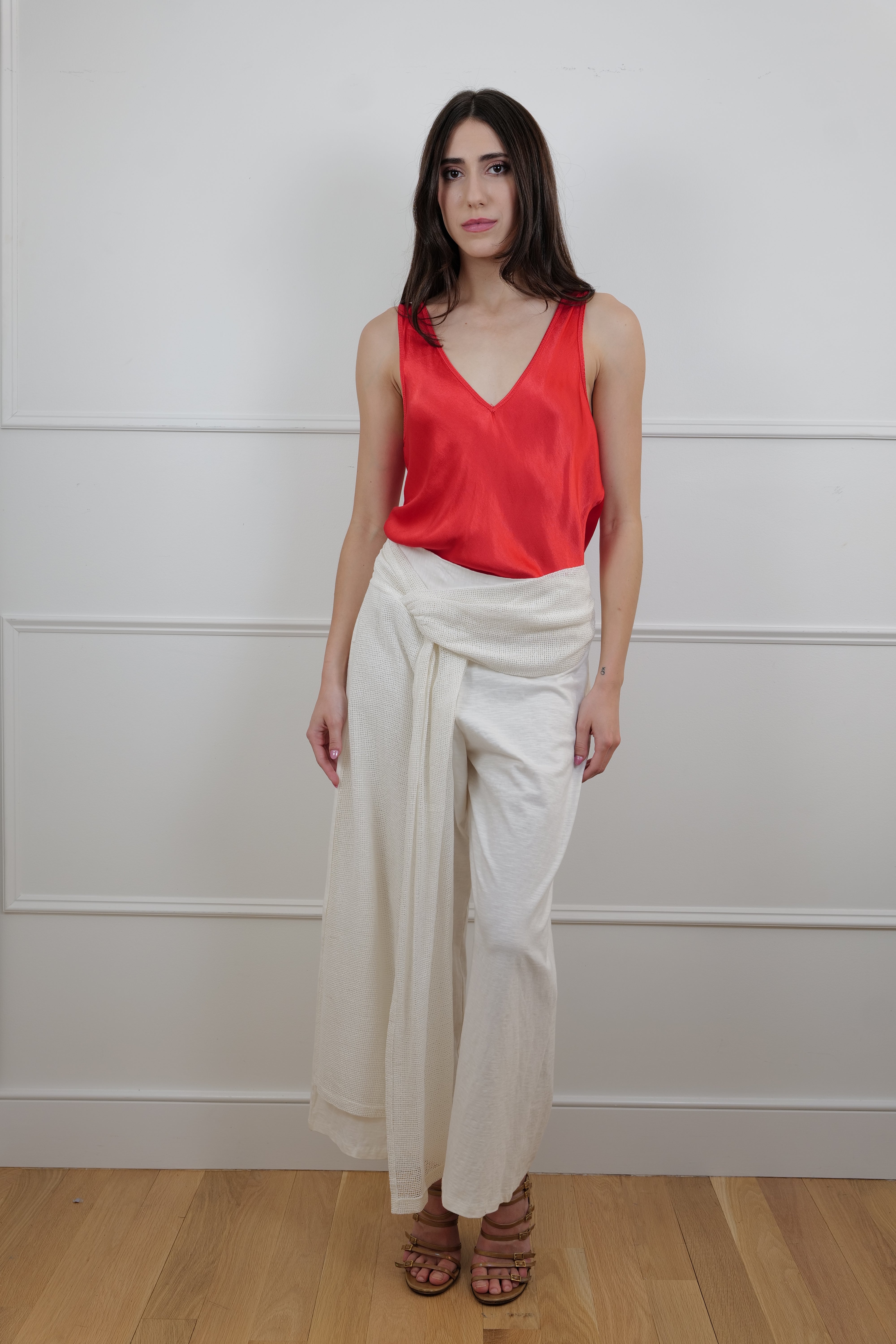 “Costa Bianca” Crochet Cotton Wrap Pants - One Size - Summer & Casual