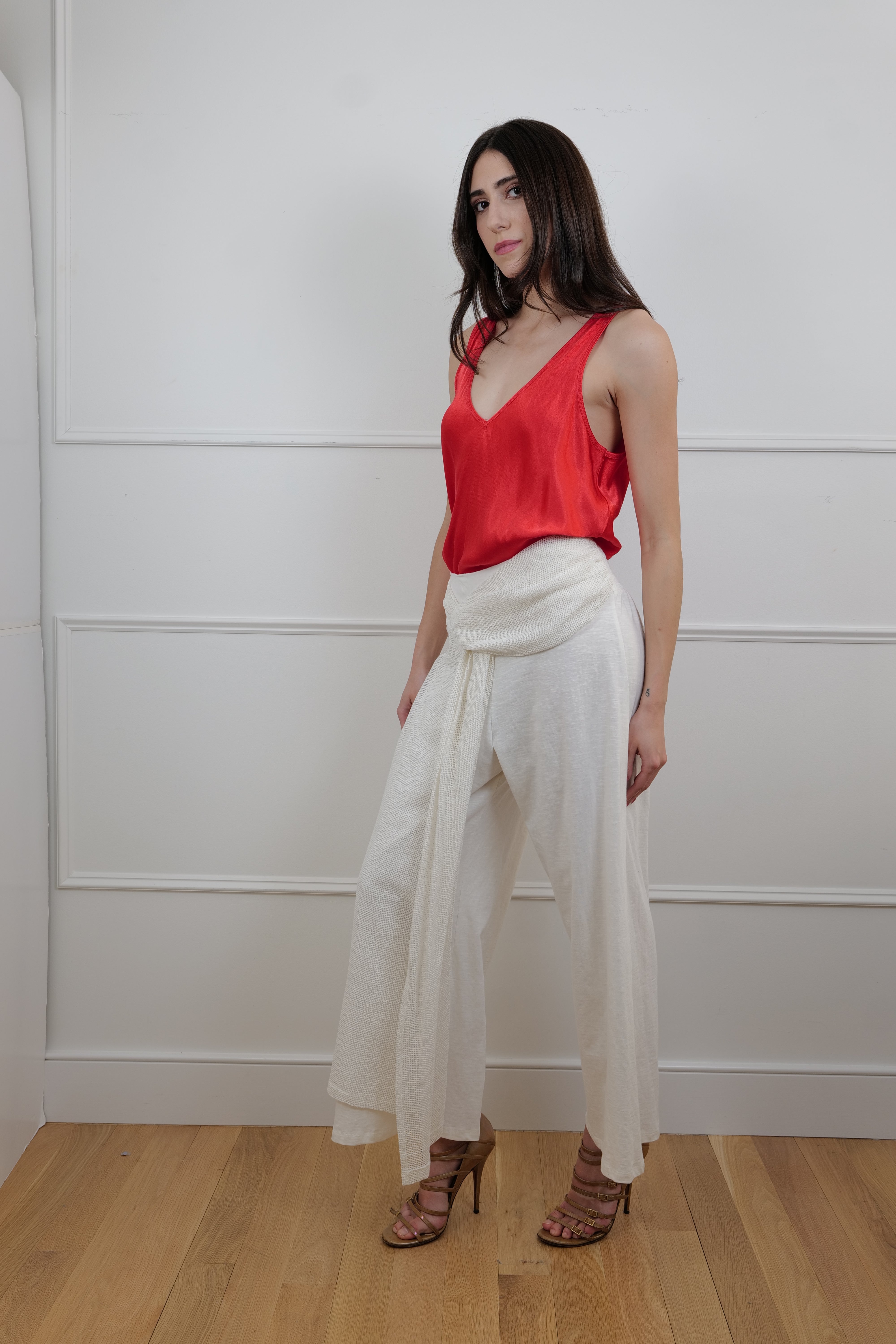 “Costa Bianca” Crochet Cotton Wrap Pants - One Size - Summer & Casual