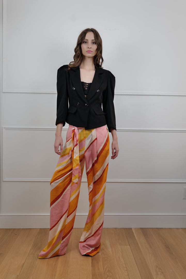 “Sole Mio” Striped Orange Trousers