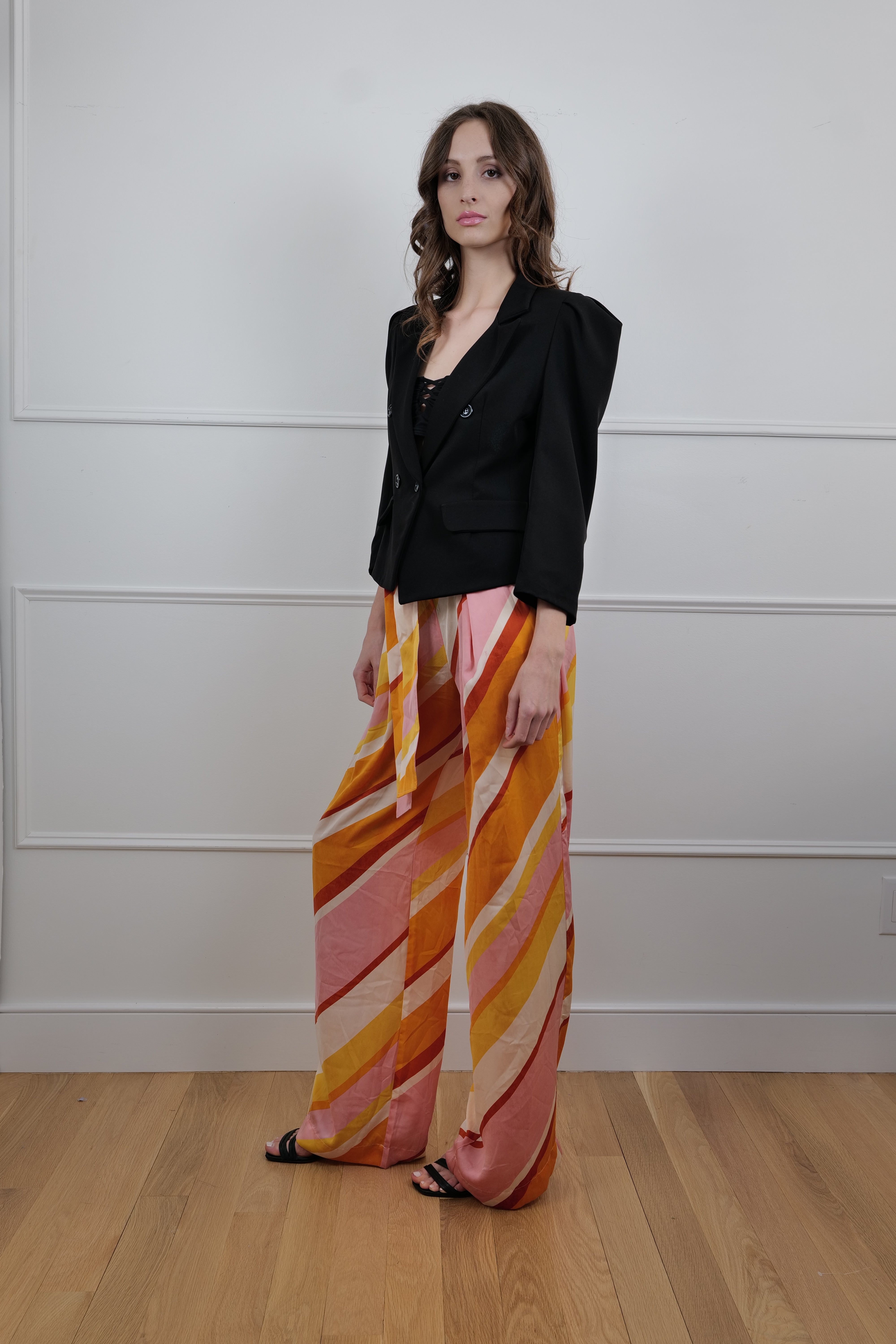 “Sole Mio” Striped Orange Trousers