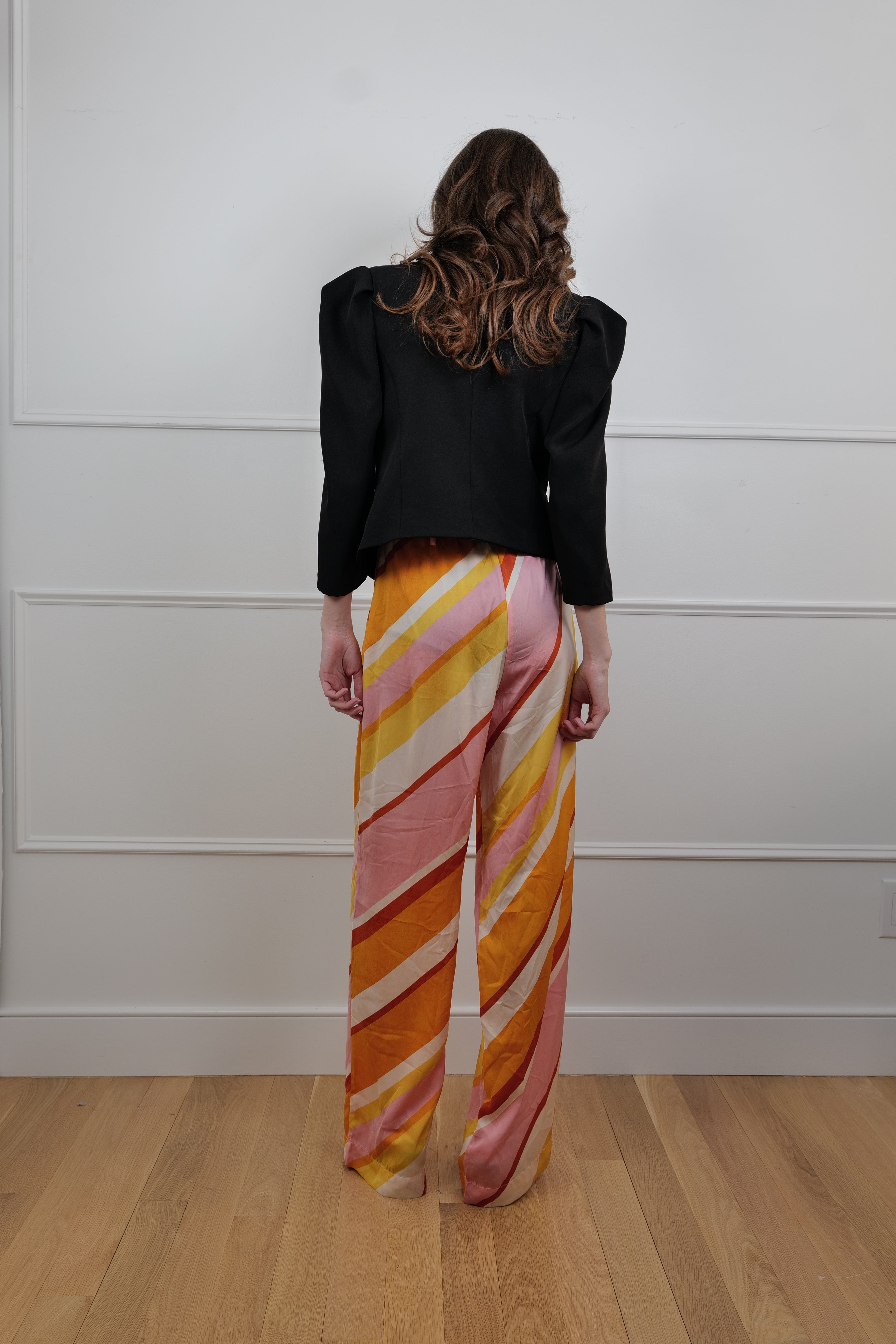 “Sole Mio” Striped Orange Trousers