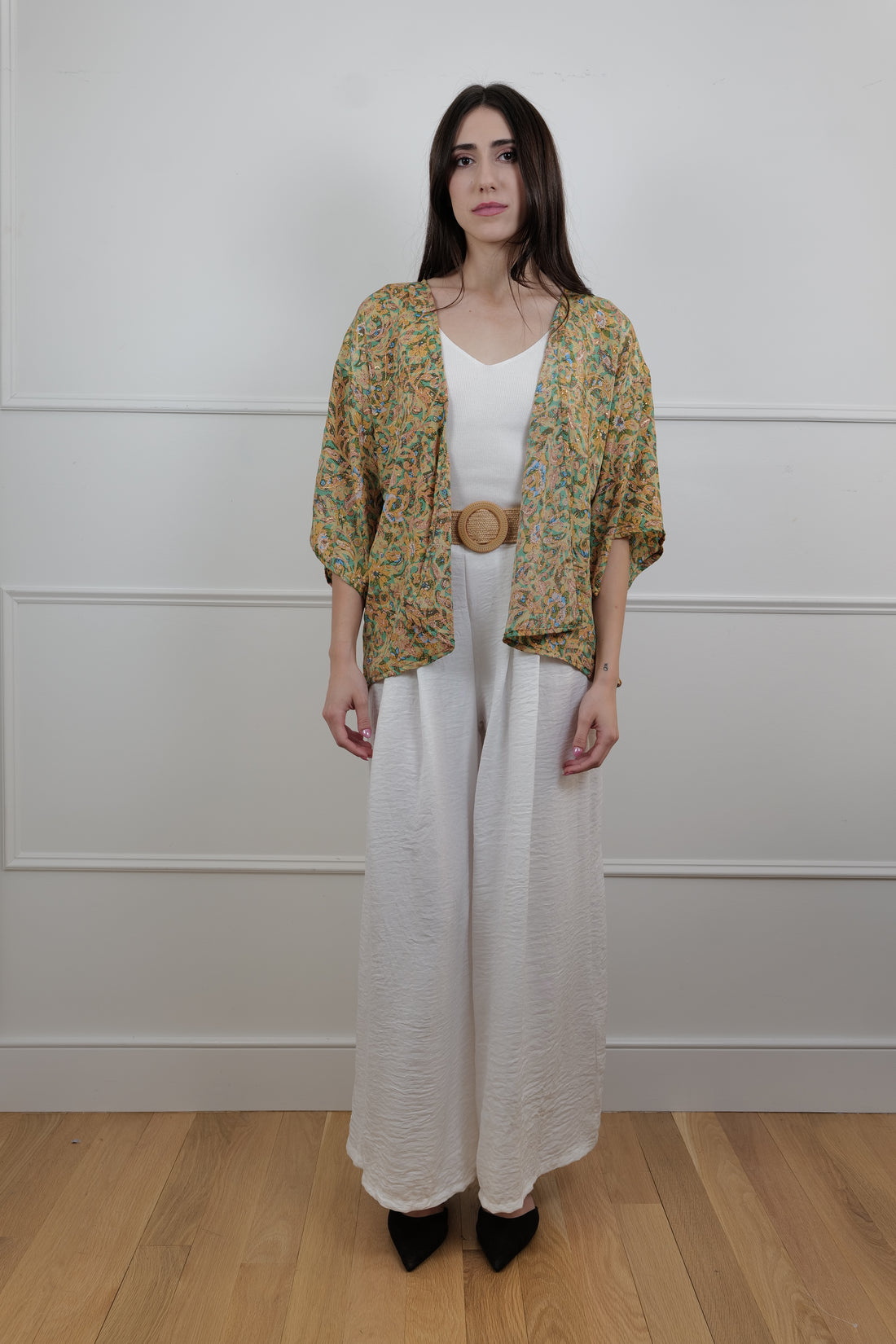 Button-Down Top in Golden Vine