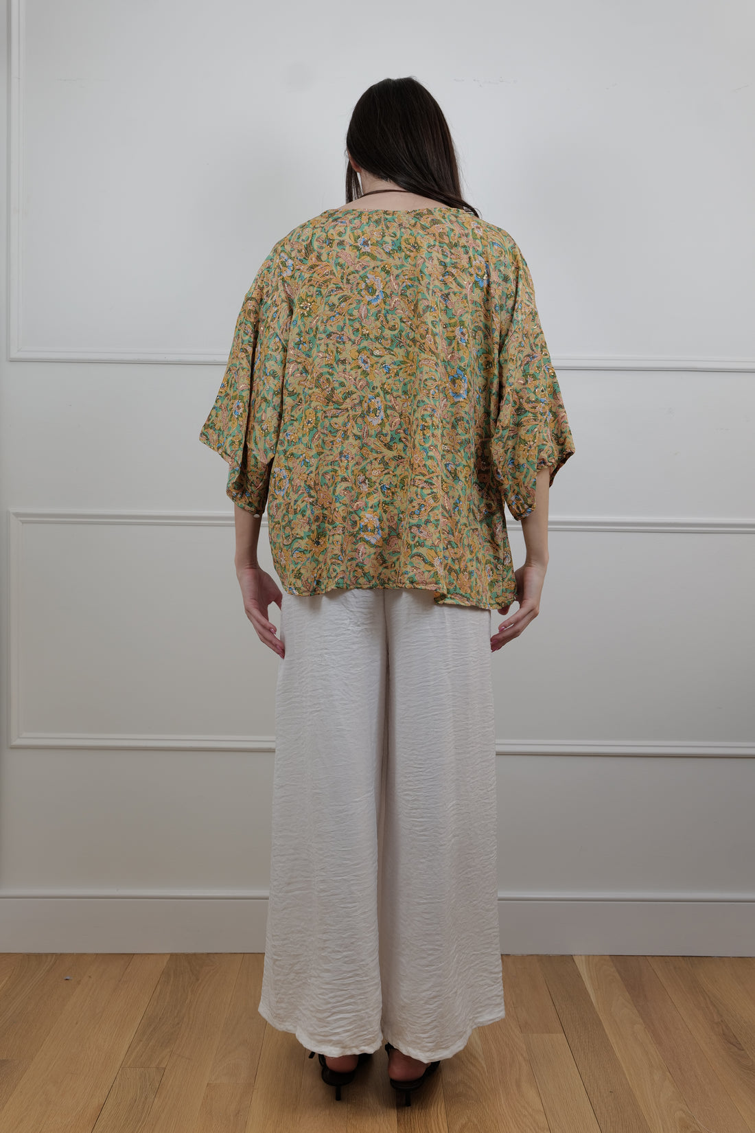 Button-Down Top in Golden Vine