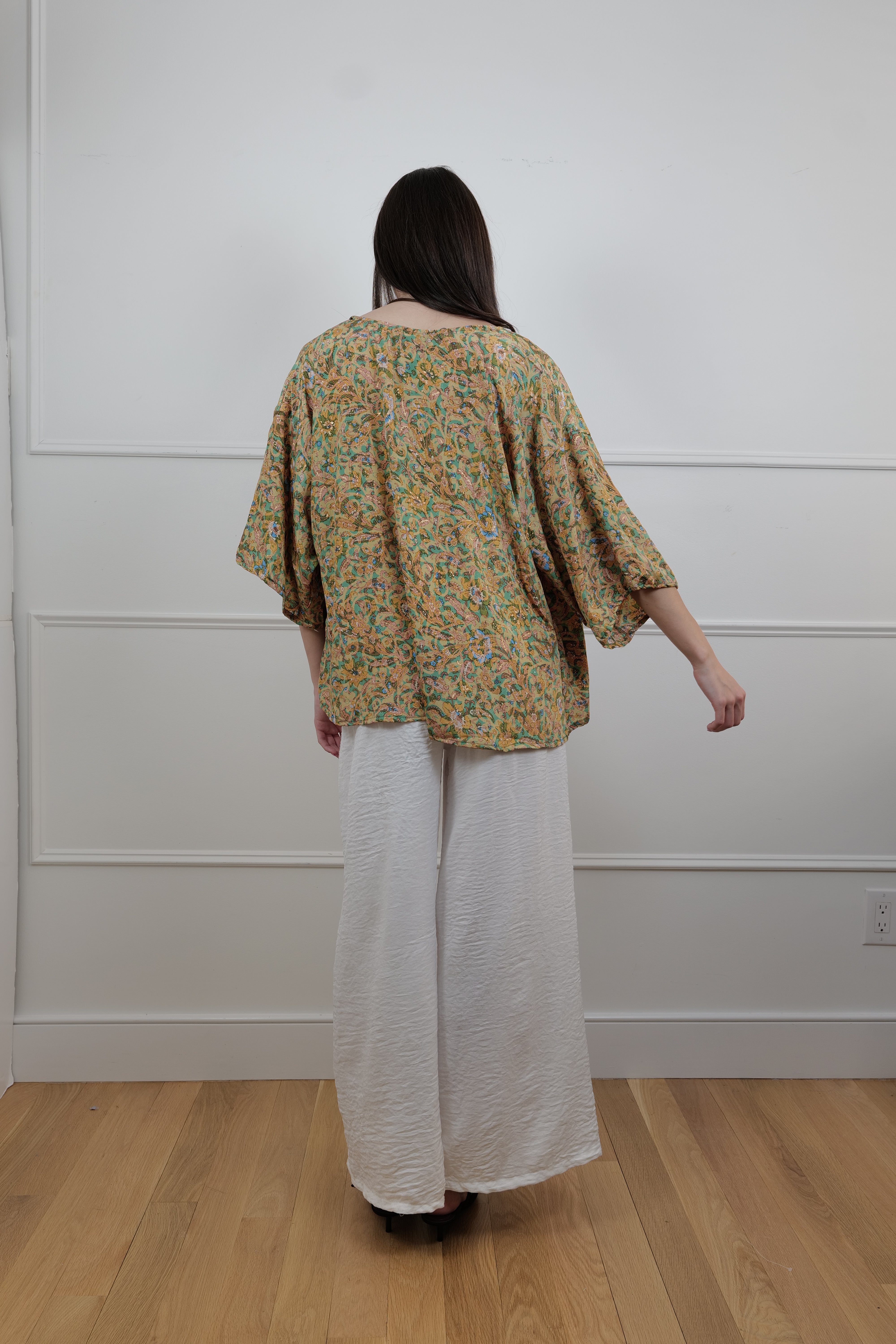 Button-Down Top in Golden Vine