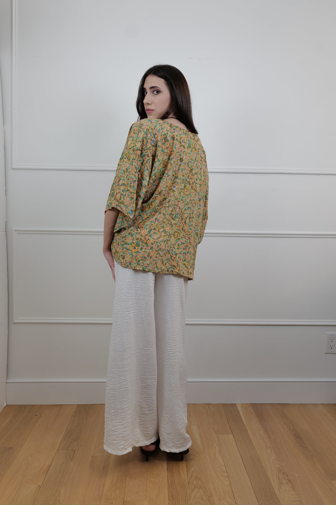 Button-Down Top in Golden Vine