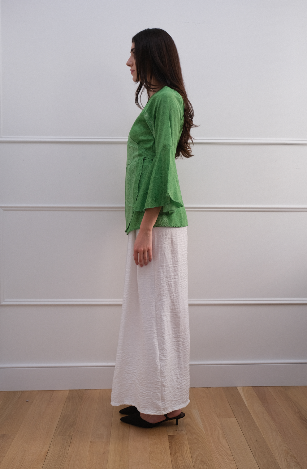 Summer Fresh Green Wrap Top