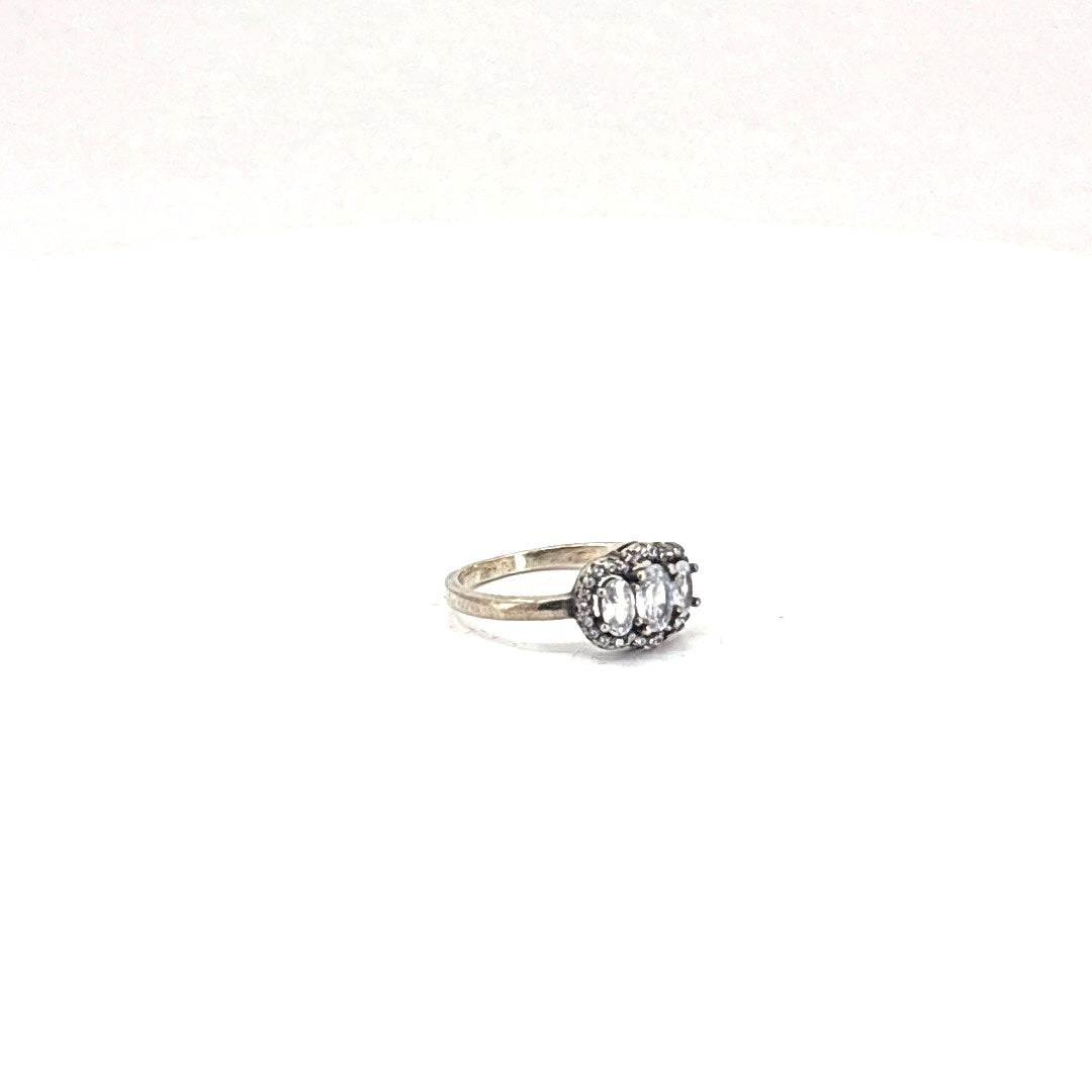 Vintage Triple Stone Halo Ring