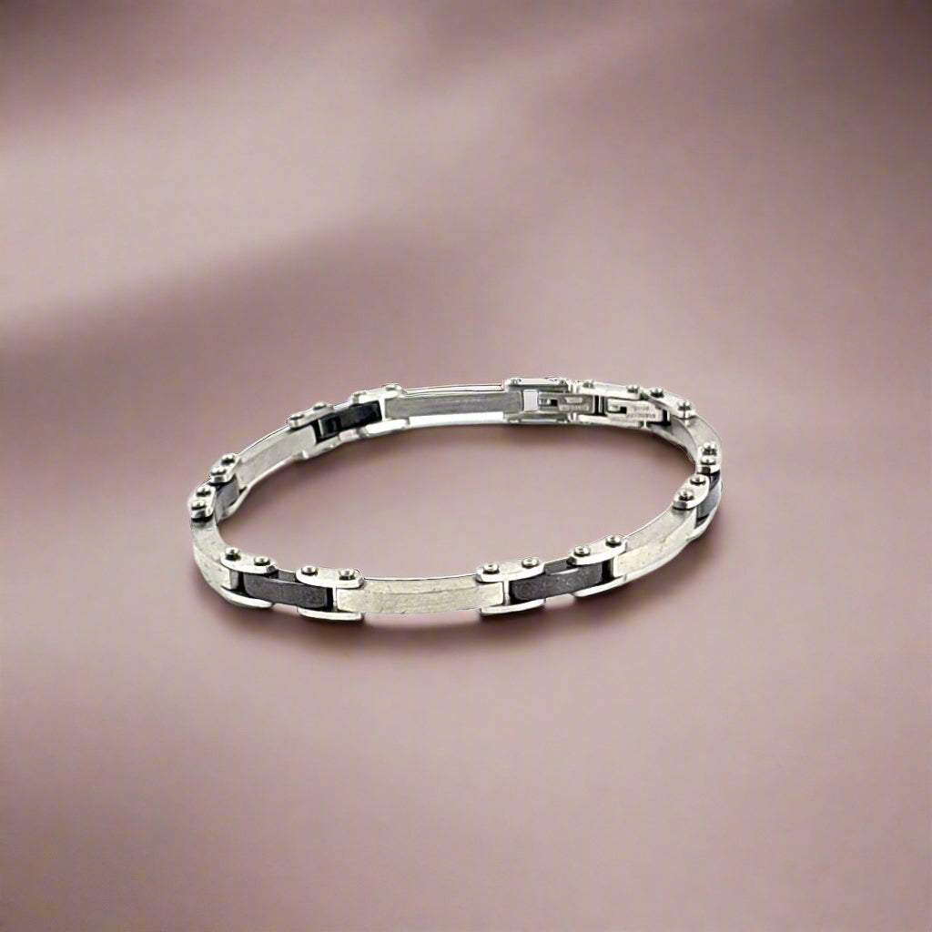 Classic Steel Bar Link Bracelet