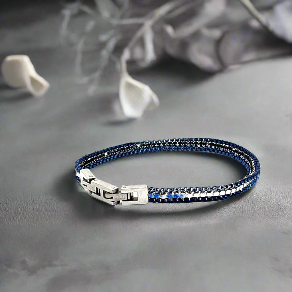 Navy Blue Dual Chain Bracelet